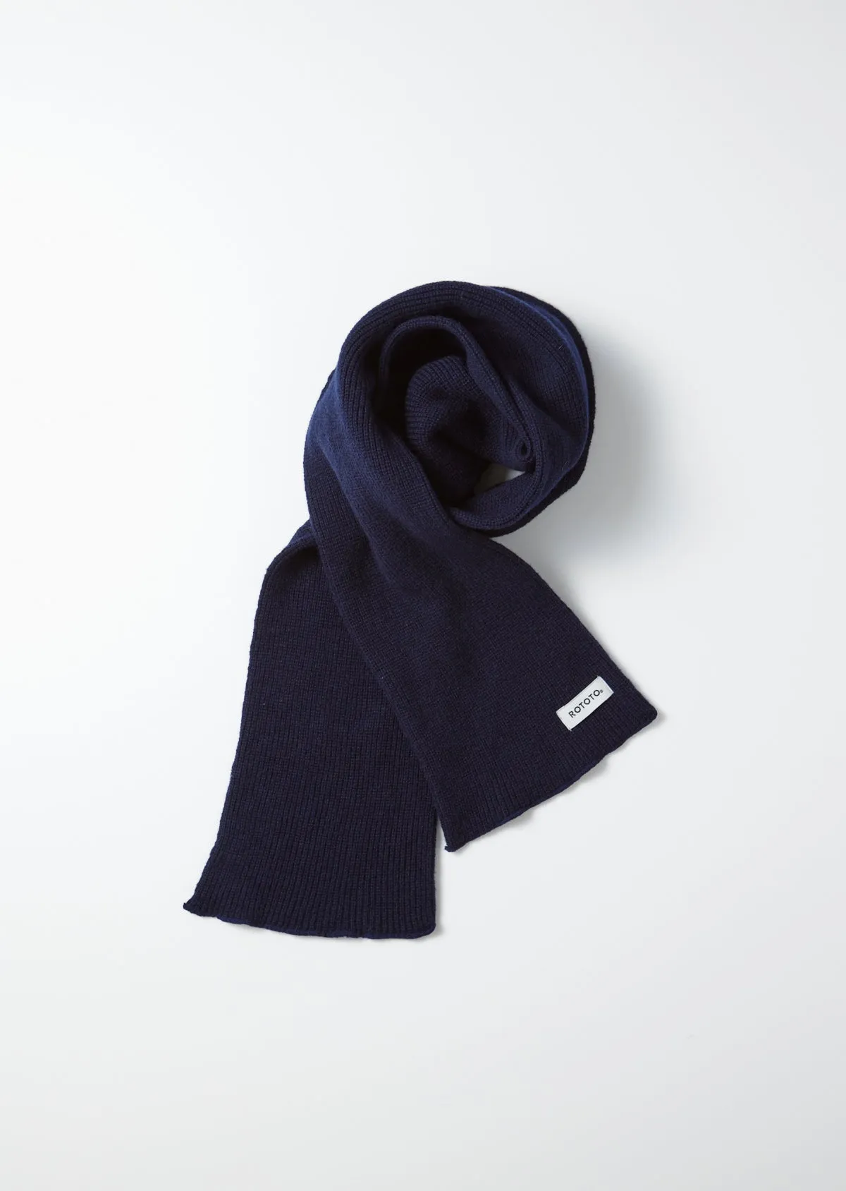 ROTOTO - Merino Lambswool Scarf - Navy Blue sold by Iron Heart