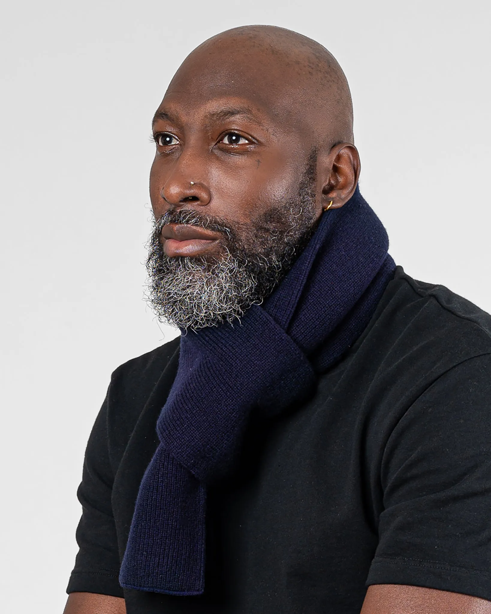 ROTOTO - Merino Lambswool Scarf - Navy Blue sold by Iron Heart product image thumbnail 2