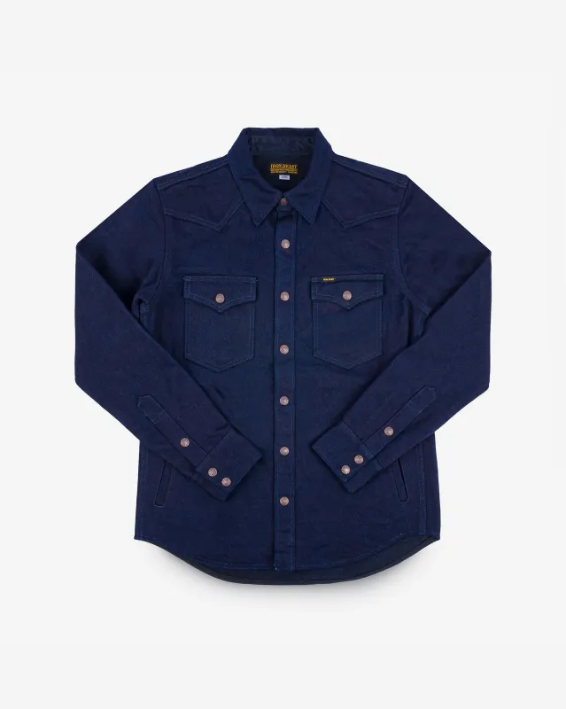 19oz Selvedge Denim CPO Shirt - Indigo/Black sold by Iron Heart