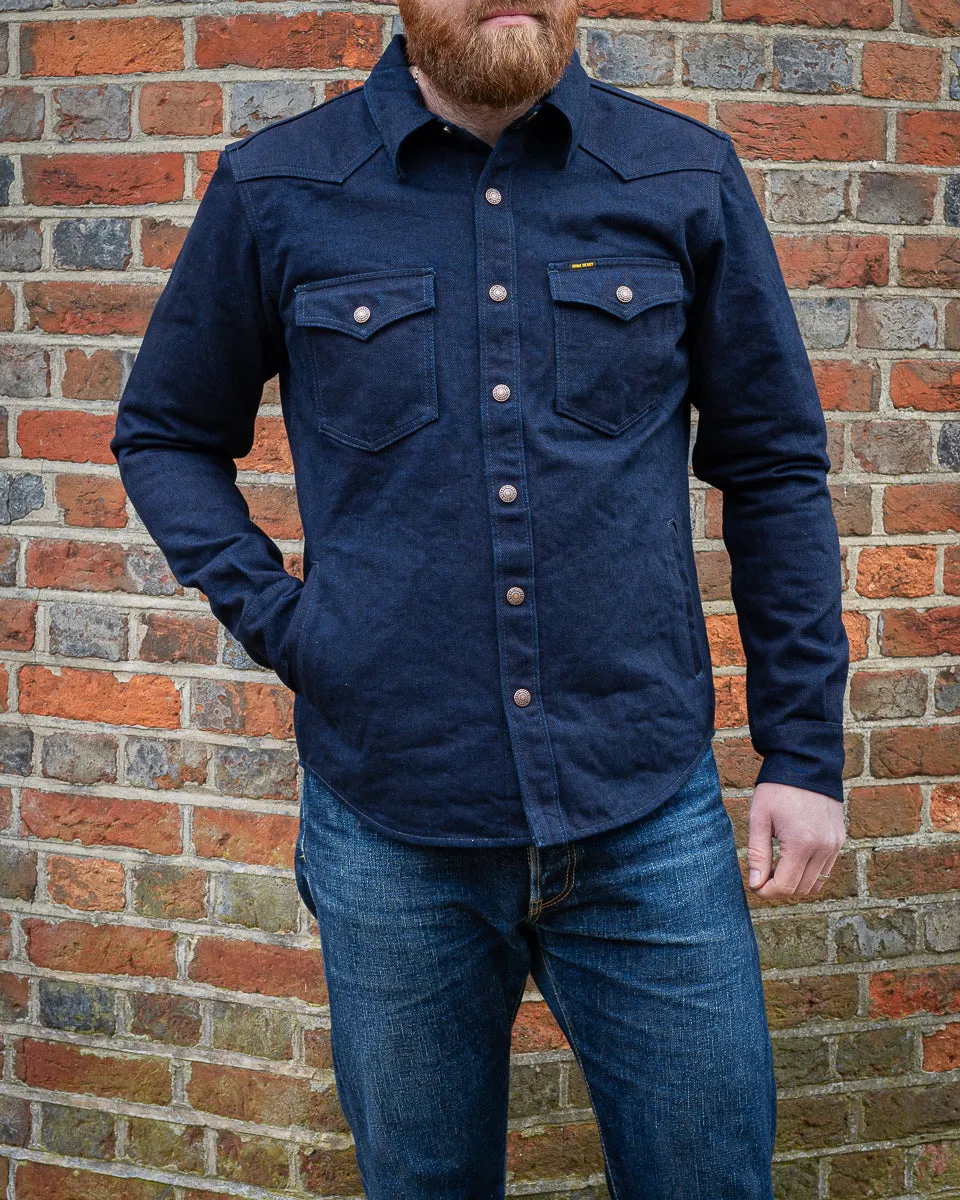 19oz Selvedge Denim CPO Shirt - Indigo/Black sold by Iron Heart product image thumbnail 4