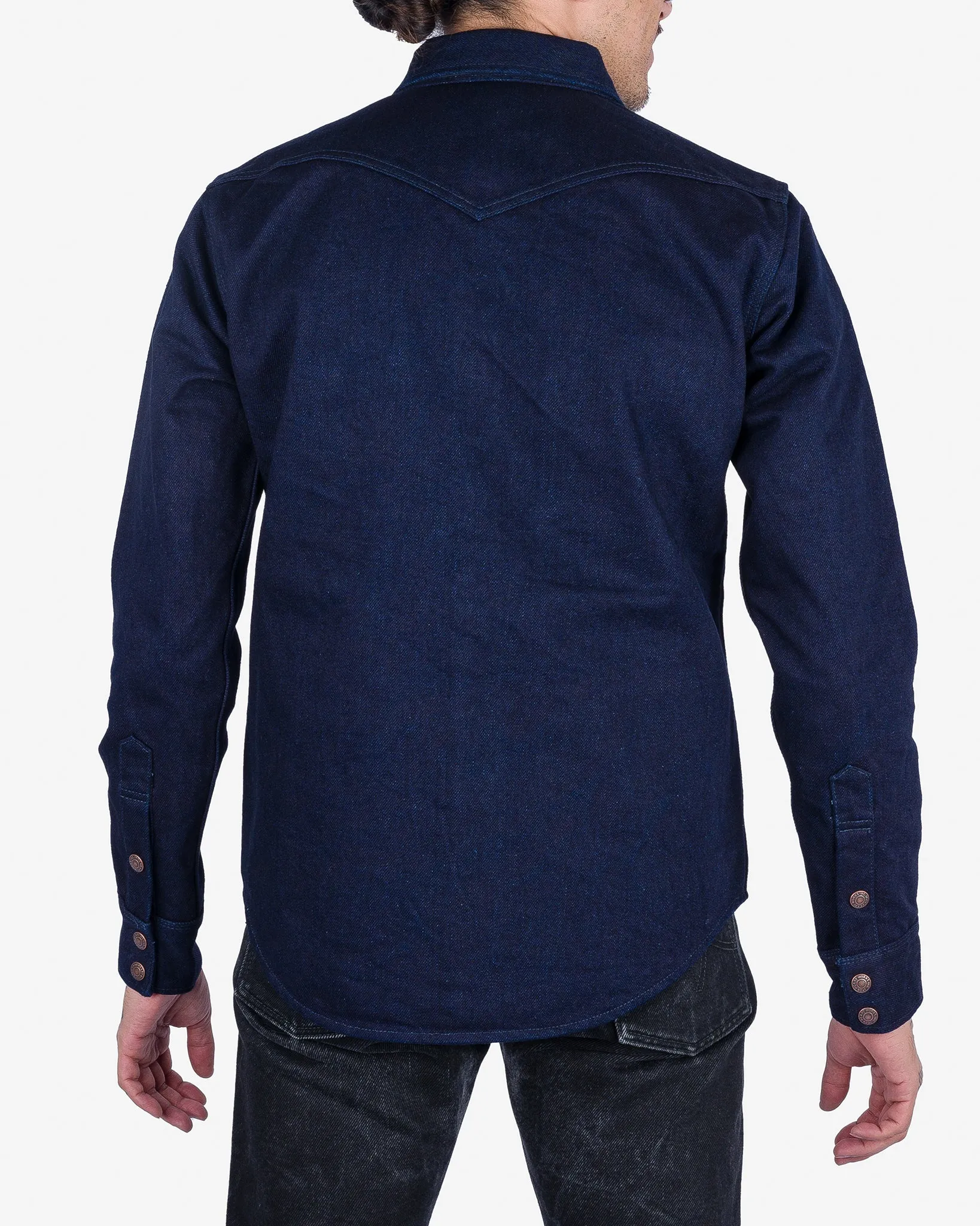 19oz Selvedge Denim CPO Shirt - Indigo/Black sold by Iron Heart product image thumbnail 3