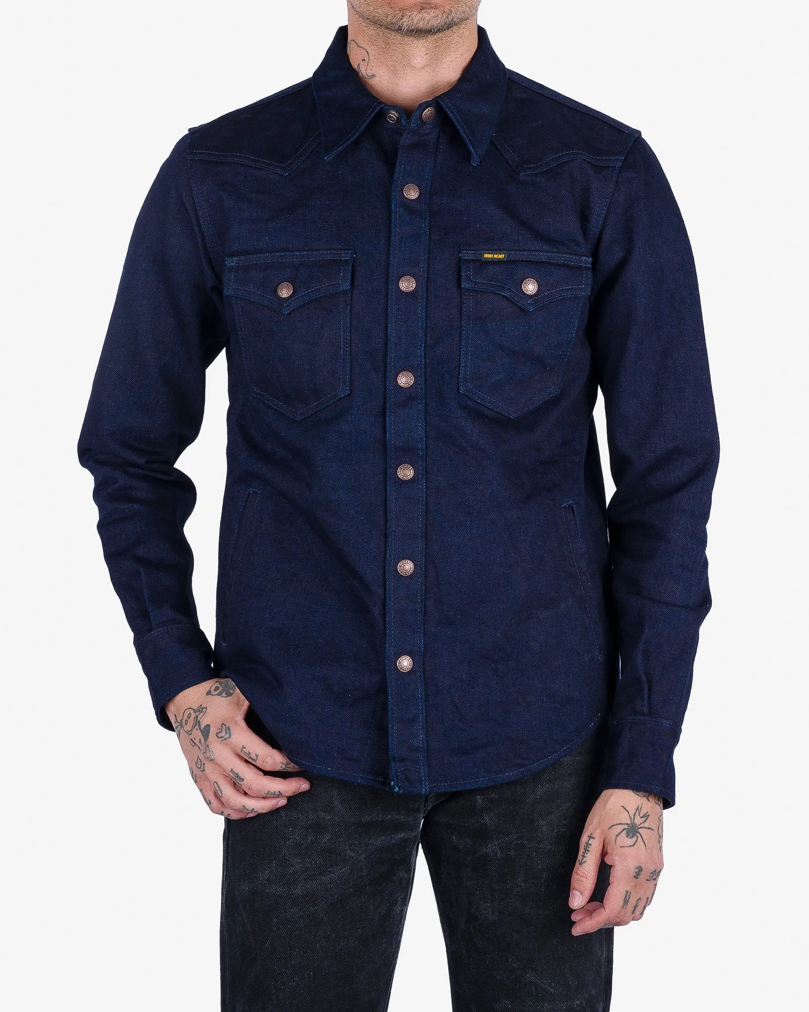 19oz Selvedge Denim CPO Shirt - Indigo/Black sold by Iron Heart product image thumbnail 2