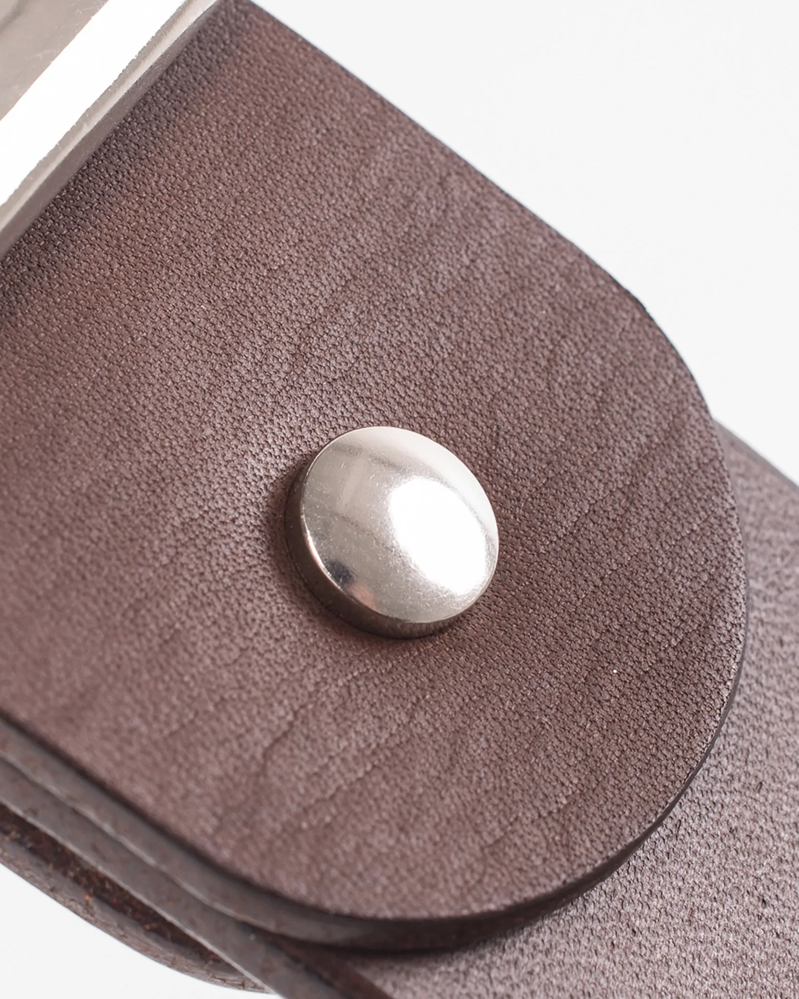 Heavy Duty "Tochigi" Leather Belt with Nickel Plated Garrison Buckle - Brown sold by Iron Heart product image thumbnail 5