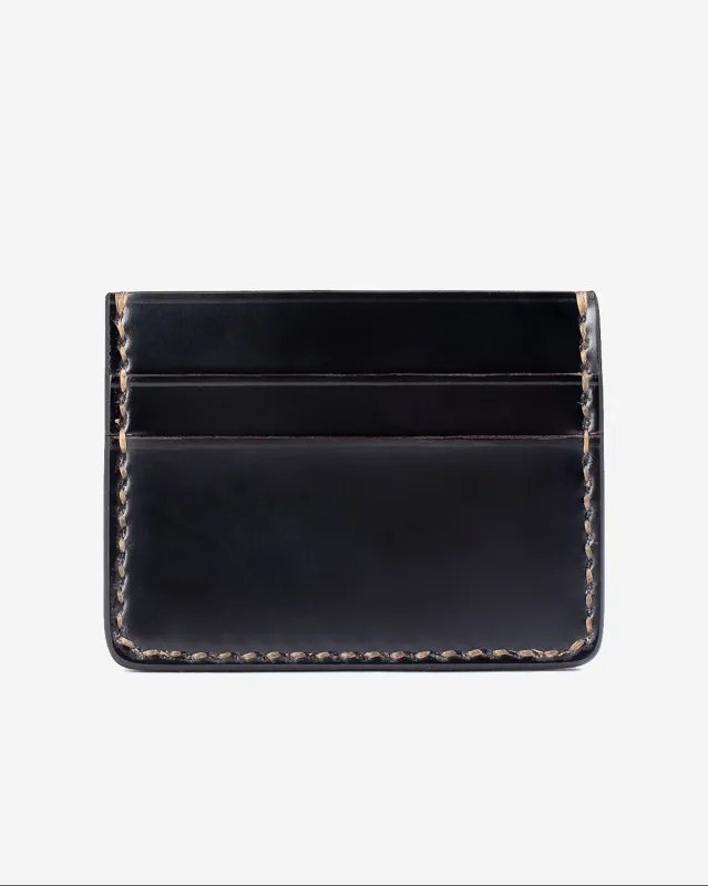 Shell Cordovan Card Holder - Black sold by Iron Heart