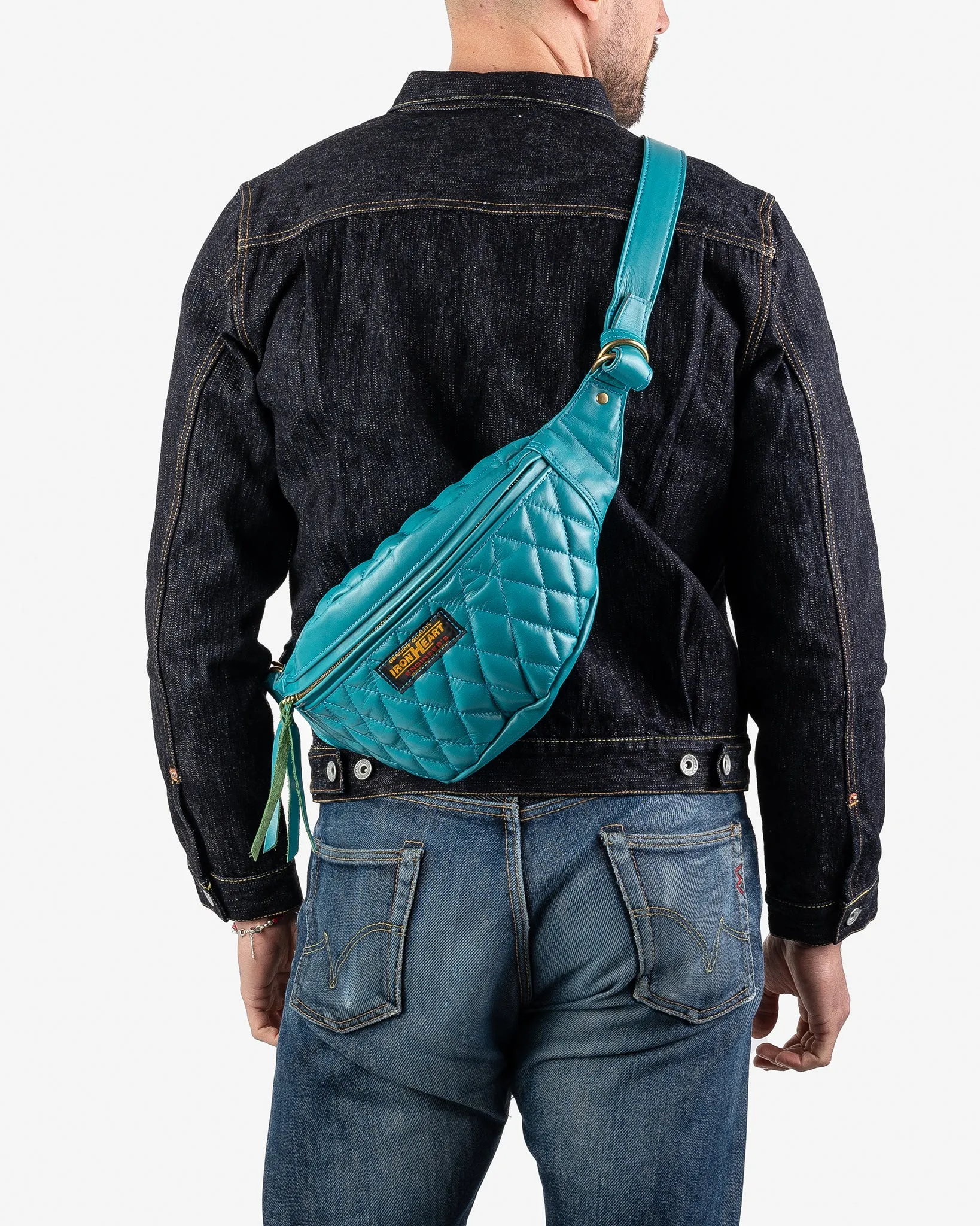 Diamond Stitched Leather Waist Bag - Blue sold by Iron Heart product image thumbnail 2