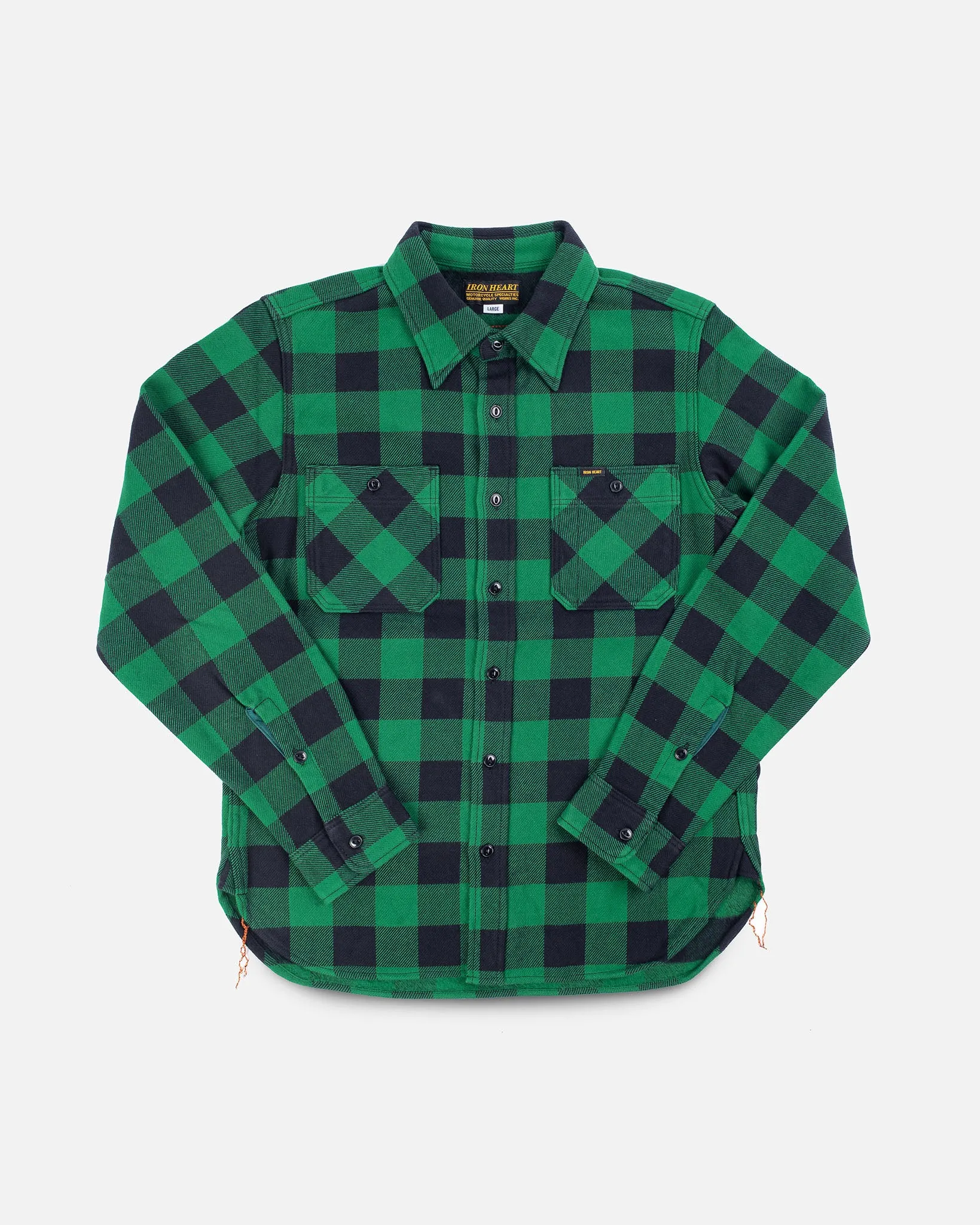 Ultra Heavy Flannel Buffalo Check Work Shirt - Green/Black sold by Iron Heart