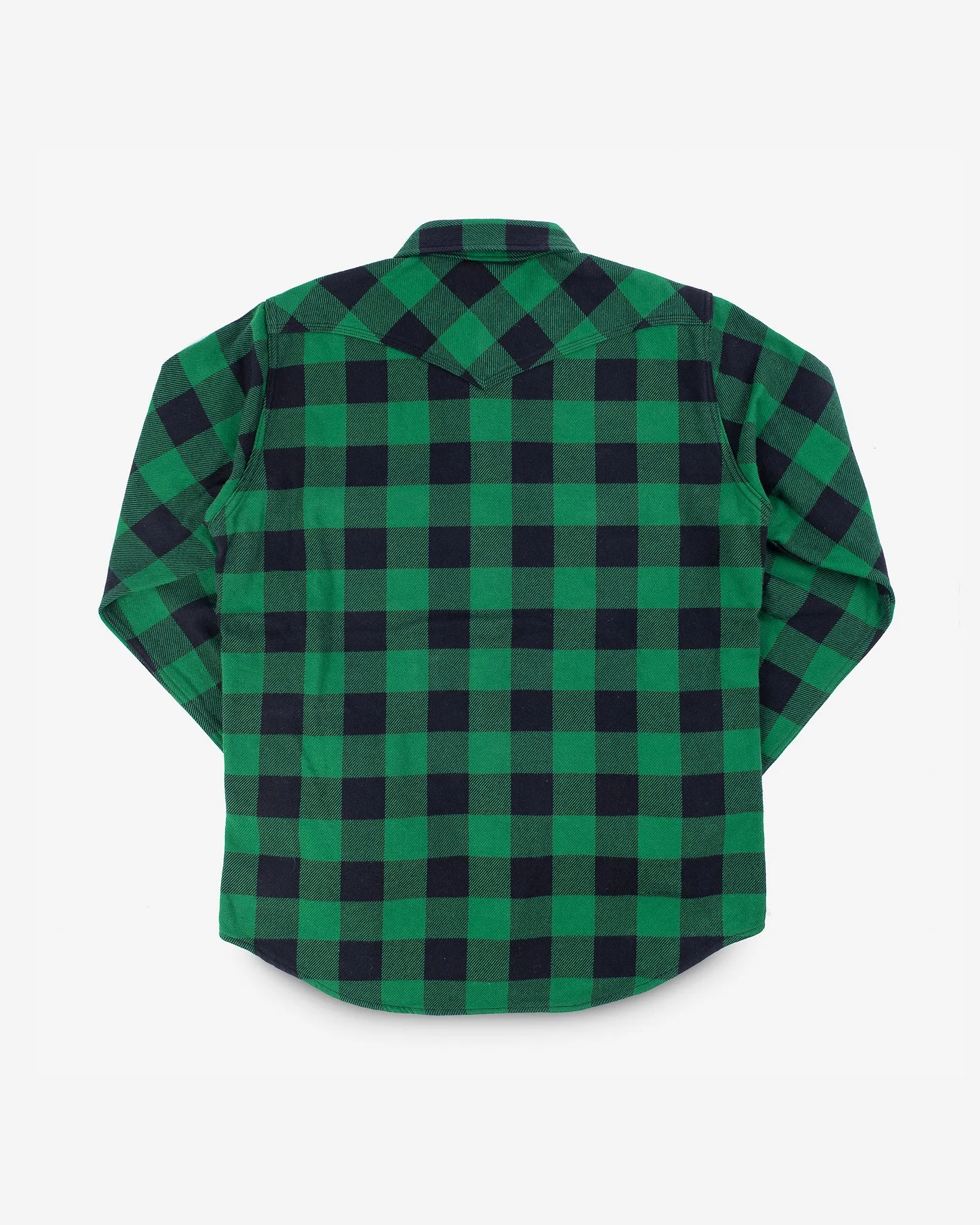 Ultra Heavy Flannel Buffalo Check Western Shirt - Green/Black sold by Iron Heart product image thumbnail 5