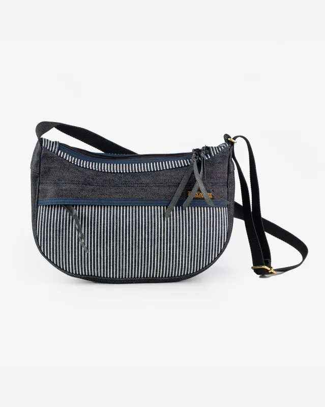 12oz Hickory Stripe Small Shoulder Bag - Indigo made by Iron Heart
