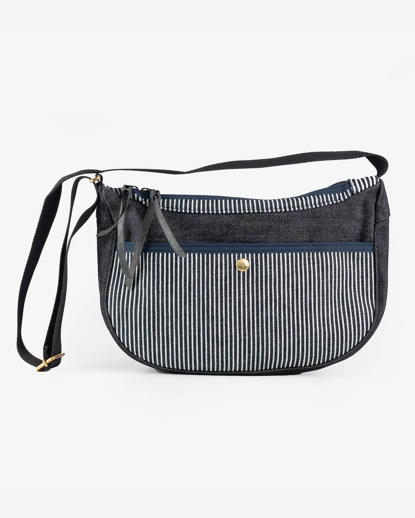 12oz Hickory Stripe Small Shoulder Bag - Indigo sold by Iron Heart product image thumbnail 3