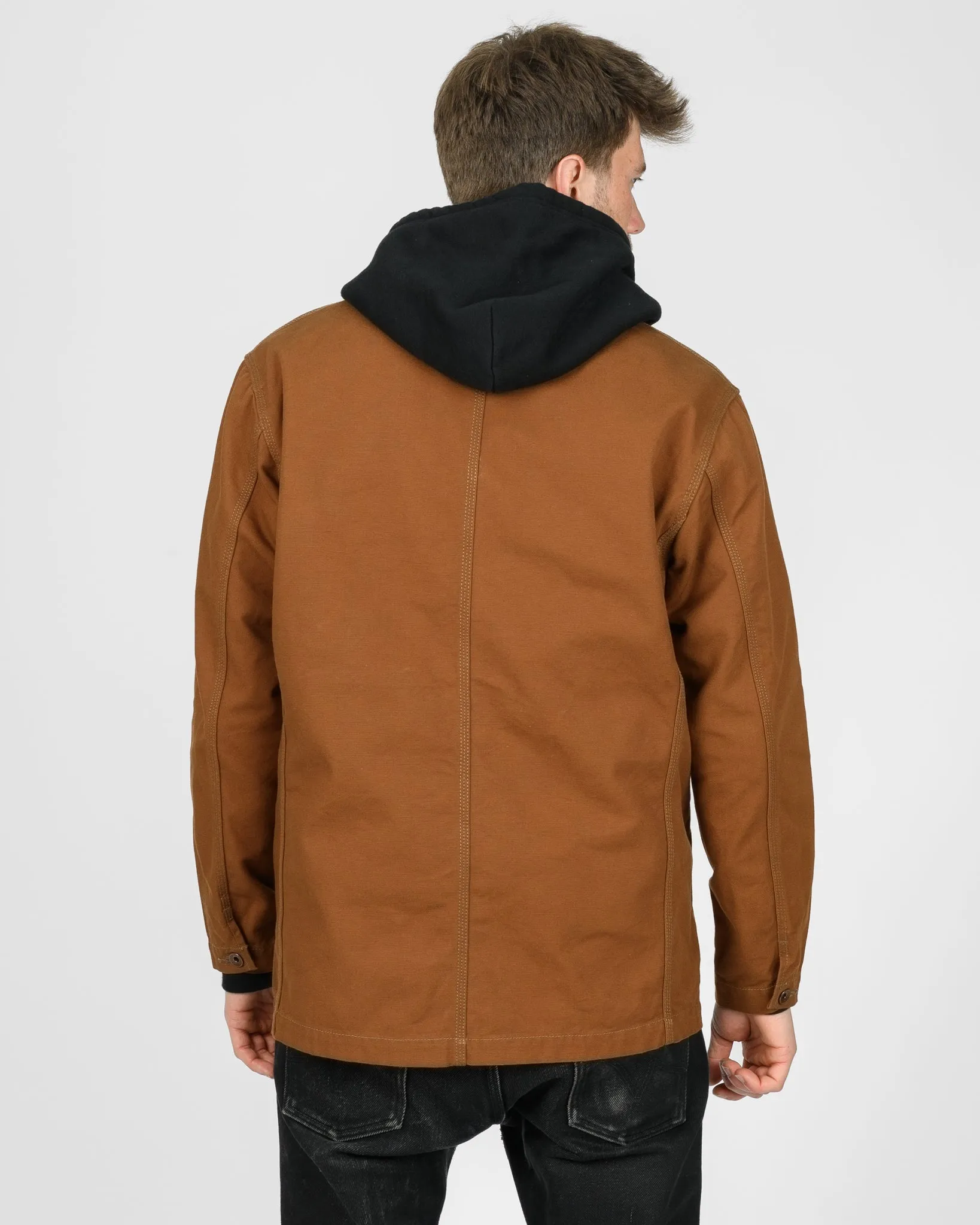 13.5oz Duck Collarless Chore Jacket - Brown sold by Iron Heart product image thumbnail 4