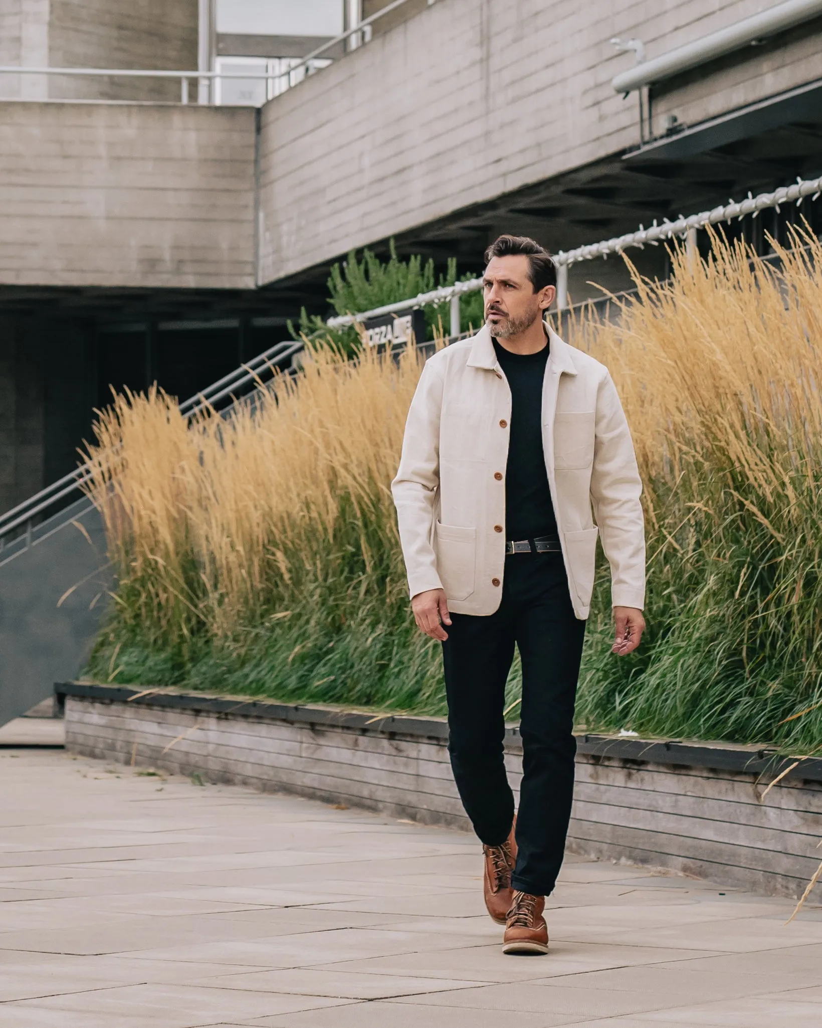 STF 11.5oz Undyed Bull Denim Chore Jacket - Ecru sold by Iron Heart product image thumbnail 4