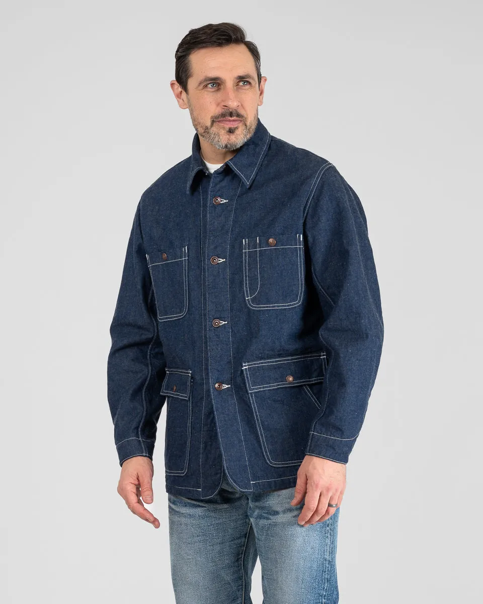 10oz Selvedge Denim Blanket Lined Chore Jacket - Indigo sold by Iron Heart product image thumbnail 2