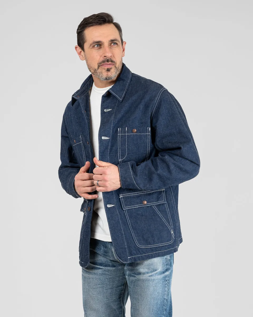 10oz Selvedge Denim Blanket Lined Chore Jacket - Indigo sold by Iron Heart product image thumbnail 3