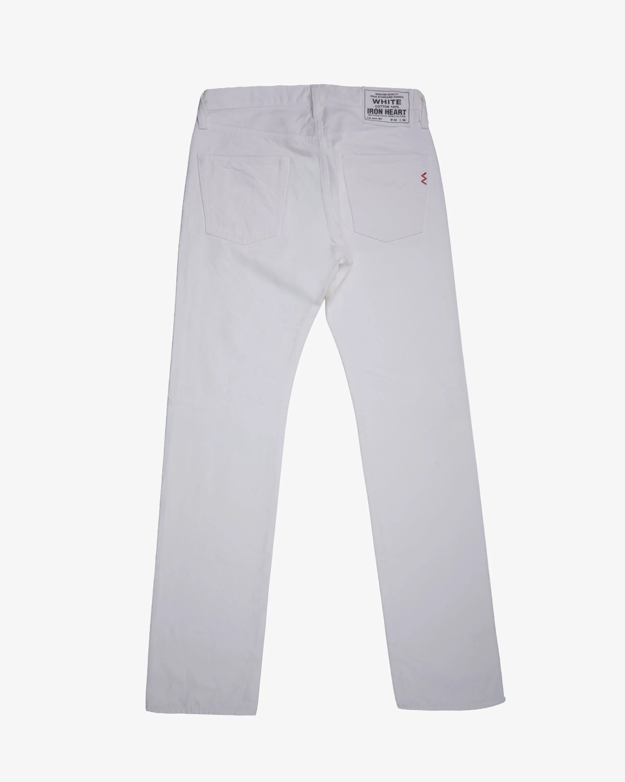 13.5oz Denim Straight Cut Jeans - White (IH-634-WT) Tag 32, Hemmed to 36.5" sold by Iron Heart product image thumbnail 2