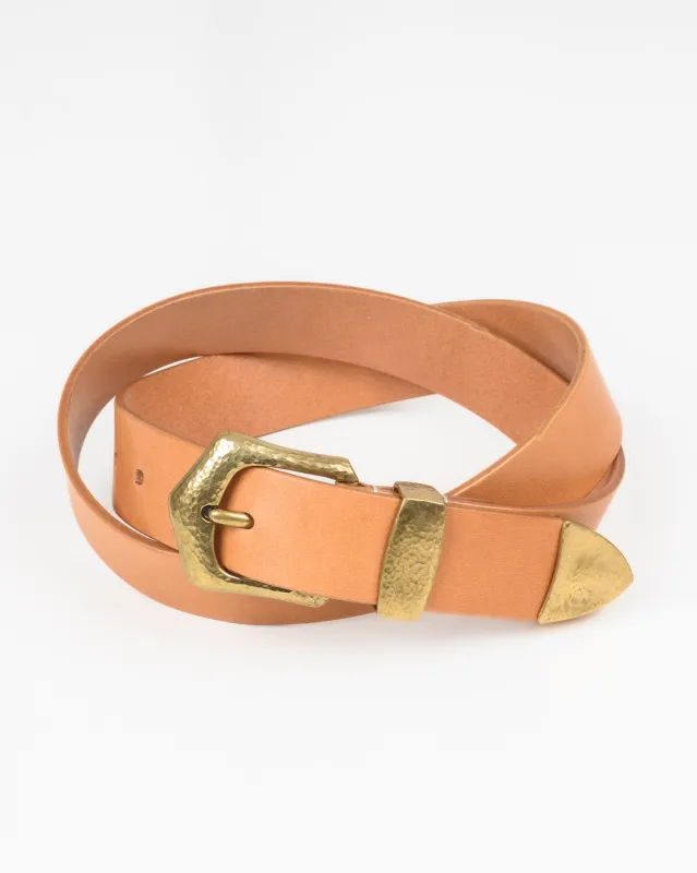 OGL Hand-Hammered Ranger Belt - Natural made by Iron Heart