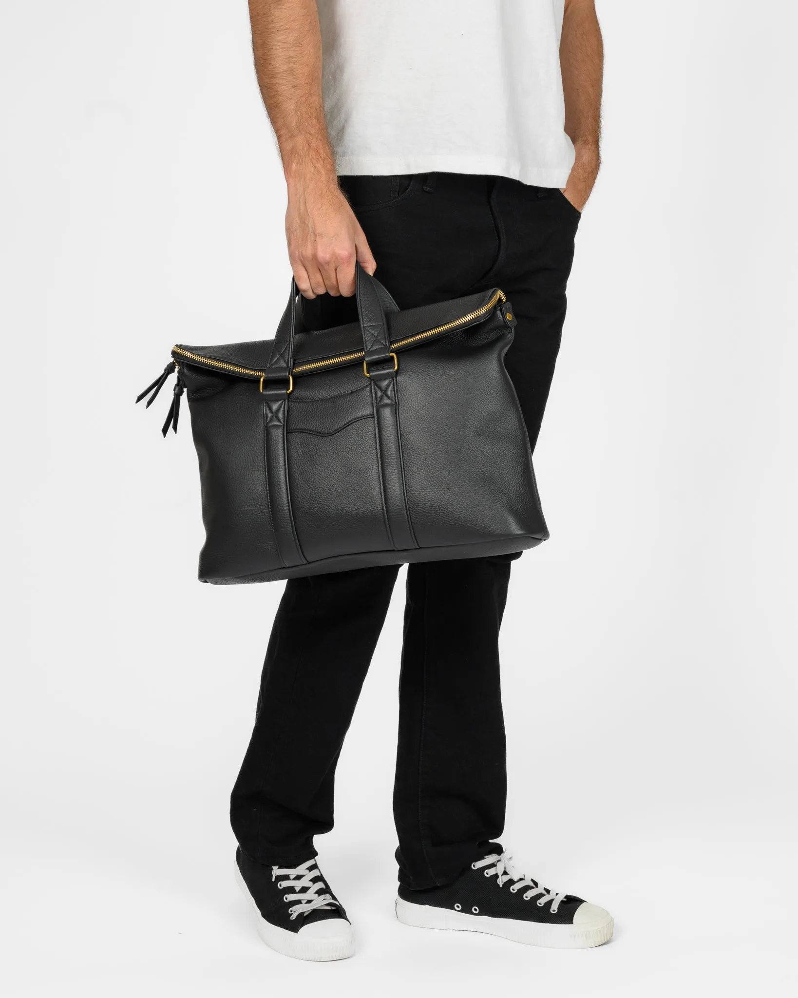 OGL Tumbled Leather Fold-Down Briefcase - Black sold by Iron Heart product image thumbnail 2
