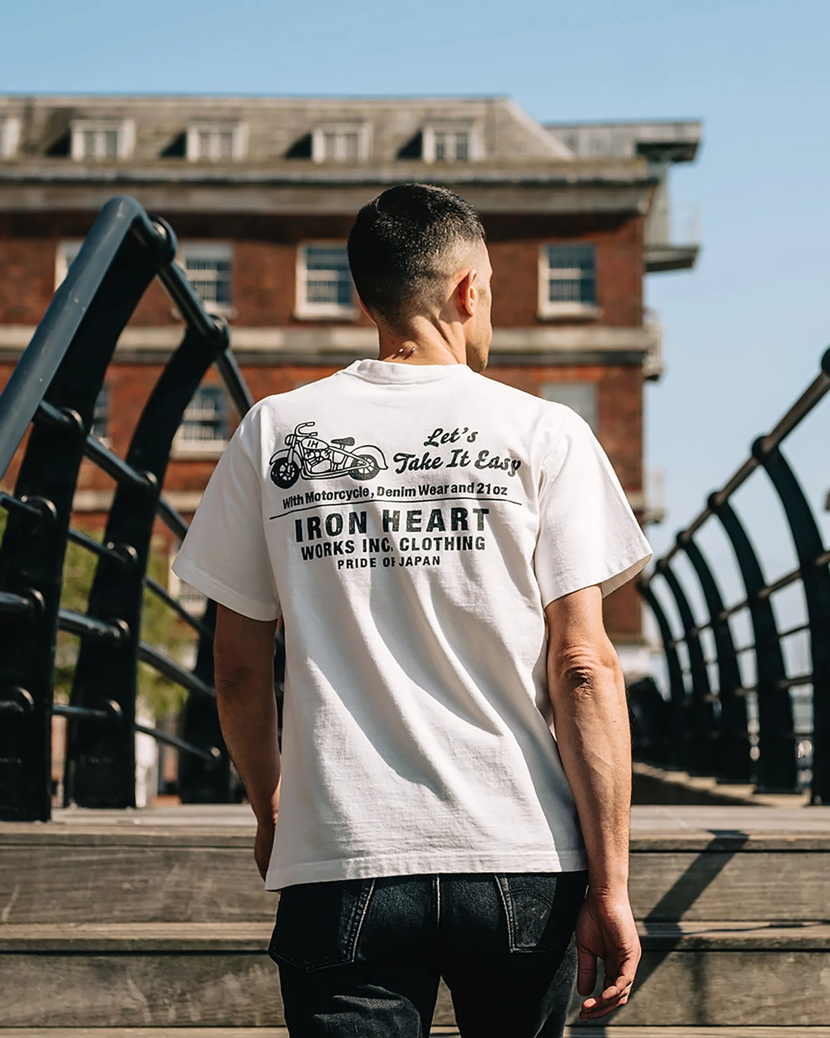 7.5oz Printed Loopwheel Crew Neck T-Shirt - White sold by Iron Heart product image thumbnail 4