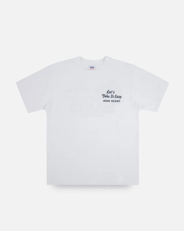 7.5oz Printed Loopwheel Crew Neck T-Shirt - White made by Iron Heart