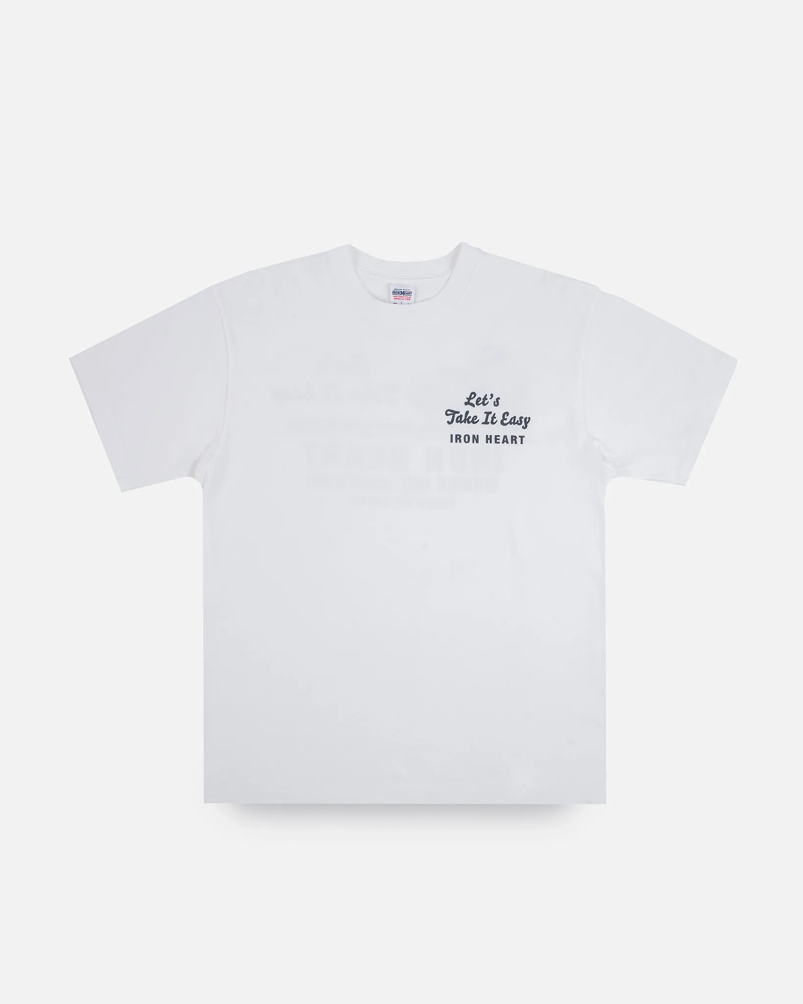 7.5oz Printed Loopwheel Crew Neck T-Shirt - White sold by Iron Heart
