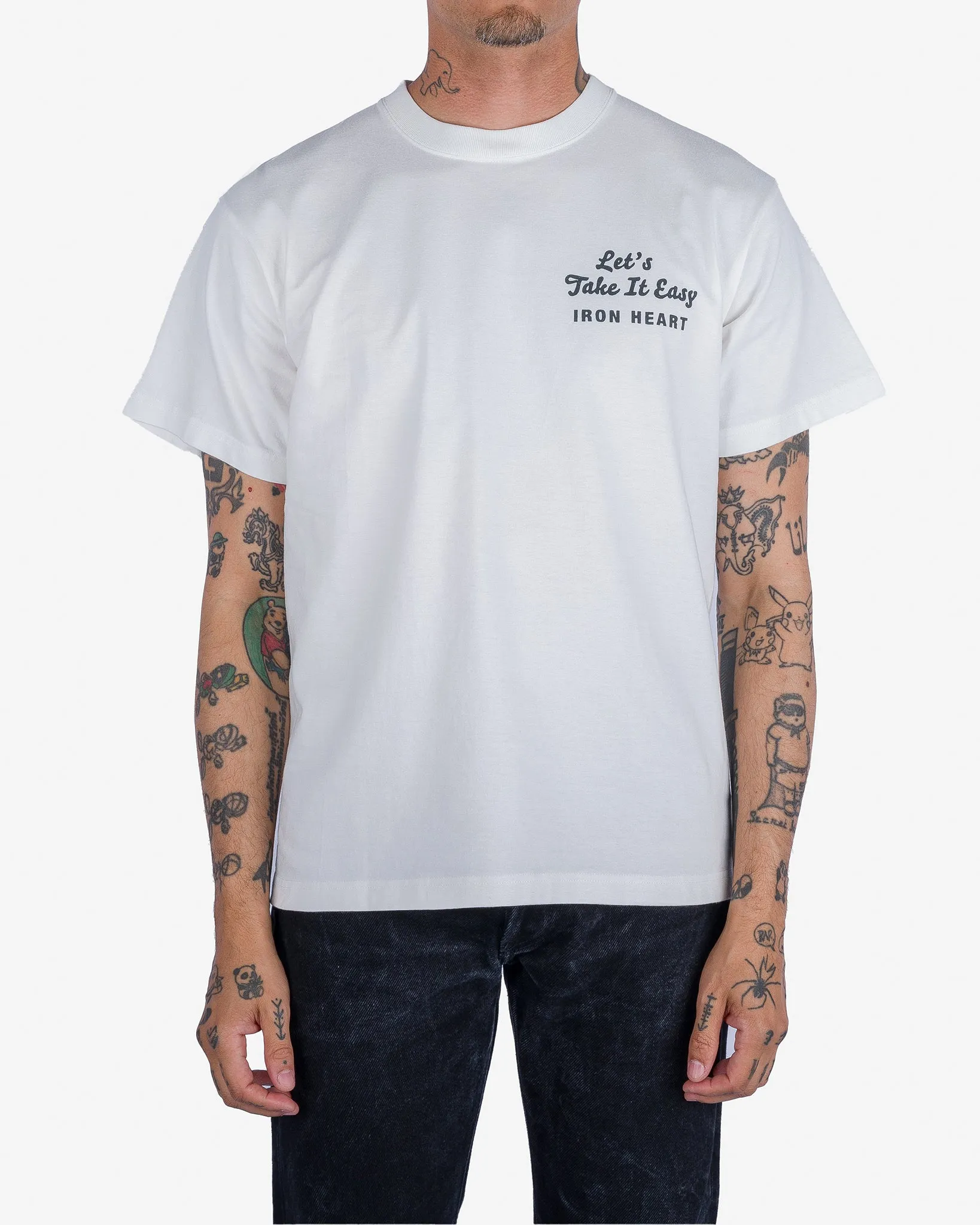 7.5oz Printed Loopwheel Crew Neck T-Shirt - White sold by Iron Heart product image thumbnail 2
