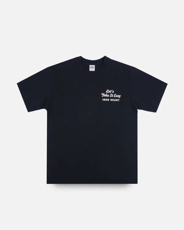 7.5oz Printed Loopwheel Crew Neck T-Shirt - Black made by Iron Heart