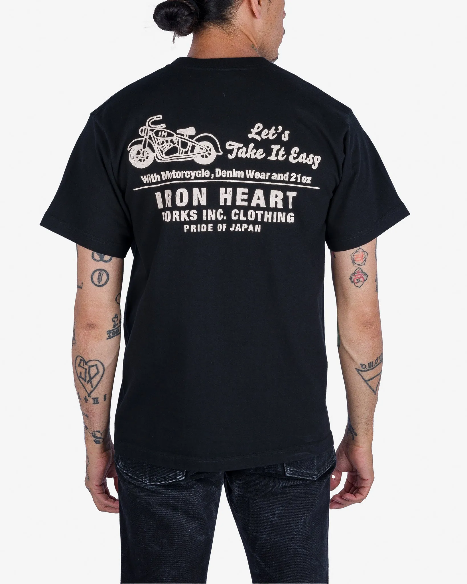 7.5oz Printed Loopwheel Crew Neck T-Shirt - Black sold by Iron Heart product image thumbnail 3