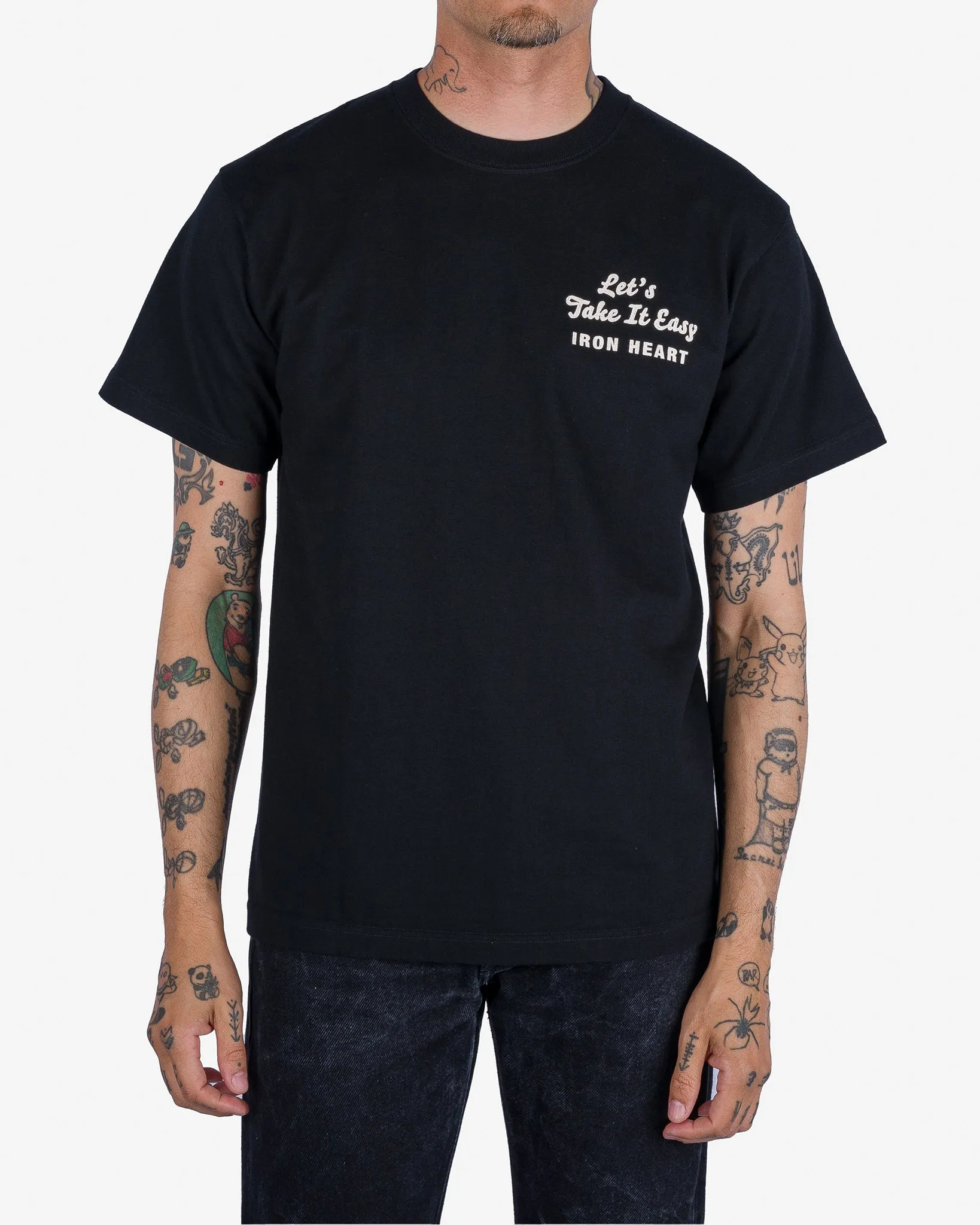 7.5oz Printed Loopwheel Crew Neck T-Shirt - Black sold by Iron Heart product image thumbnail 2