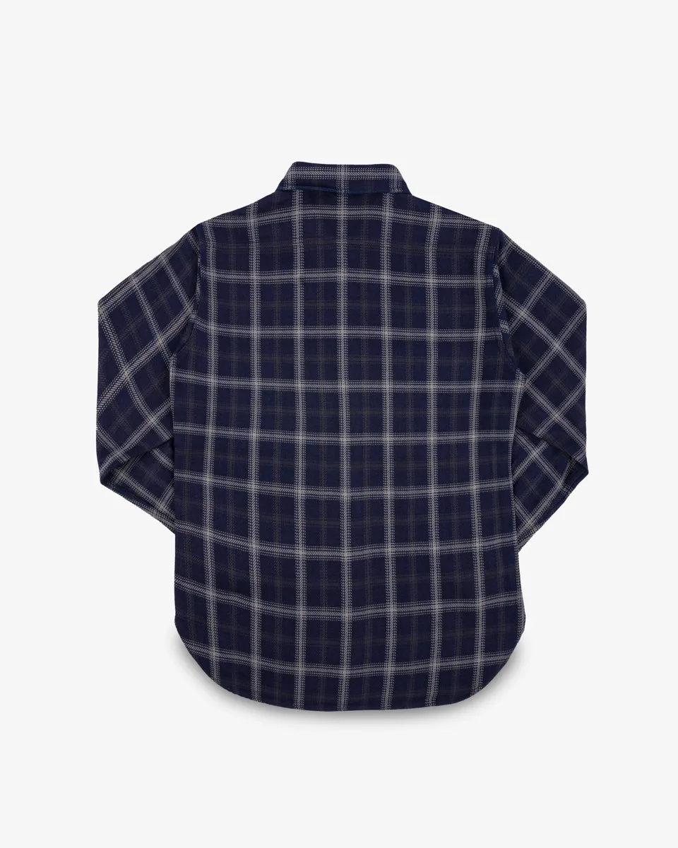 9oz Selvedge Indigo Check Flannel Work Shirt - Black sold by Iron Heart product image thumbnail 3
