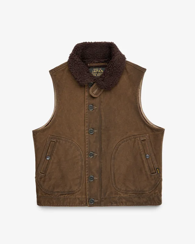 12oz Duck N1 Deck Vest - Brown made by Iron Heart