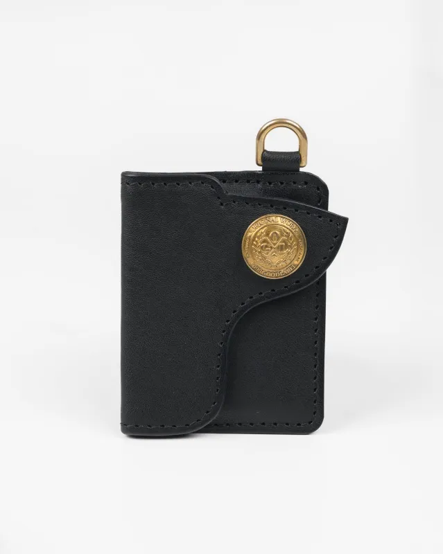 OGL Horsehide Concho Cardholder - Black made by Iron Heart