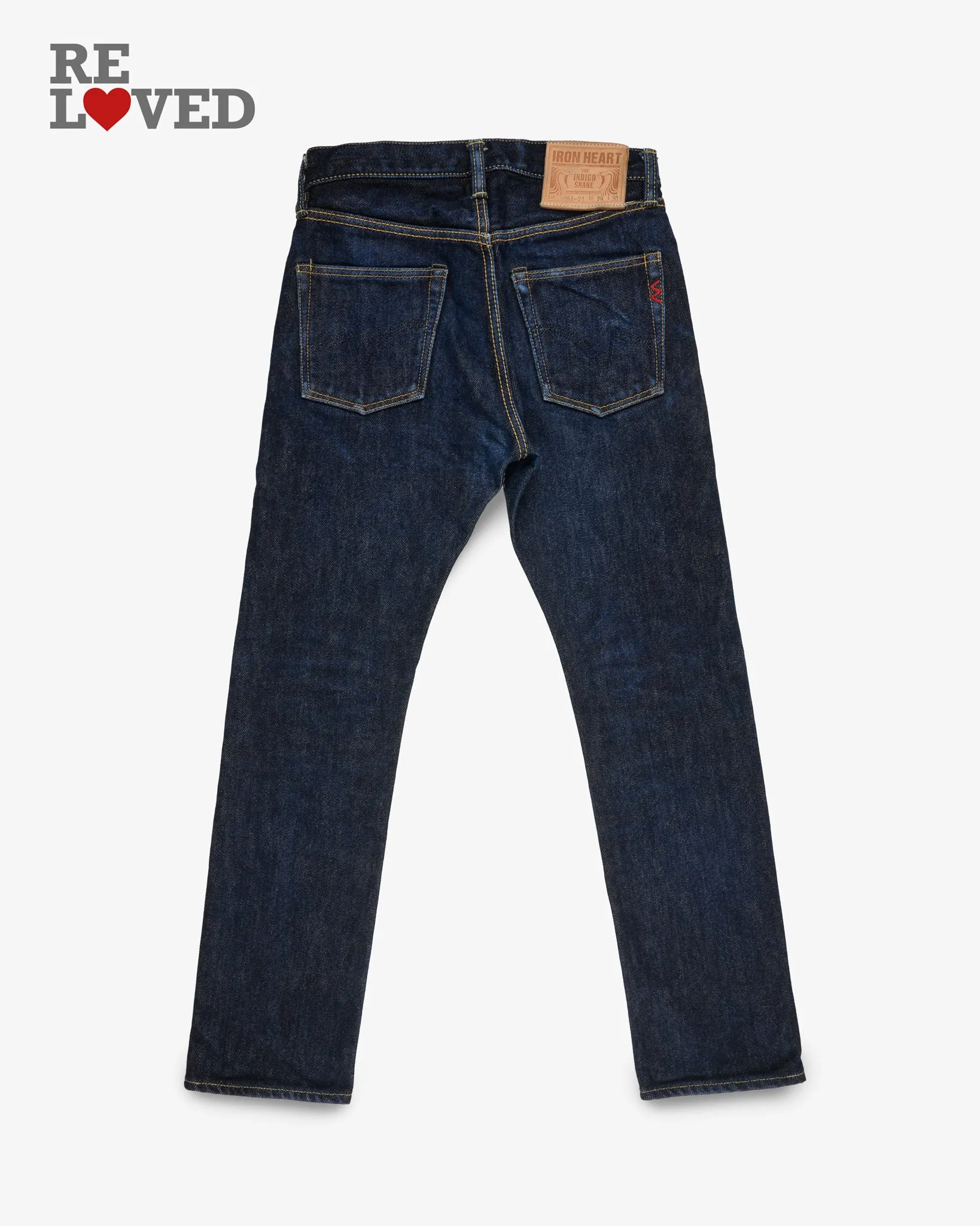 21oz Selvedge Denim Slim Cut Jeans - Indigo (IH-555s-21) Tag 29, Hemmed 28.5" sold by Iron Heart product image thumbnail 2