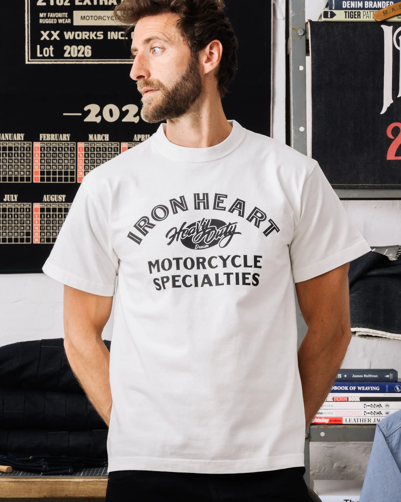 7.5oz Printed Loopwheel Crew Neck T-Shirt - White sold by Iron Heart product image thumbnail 4
