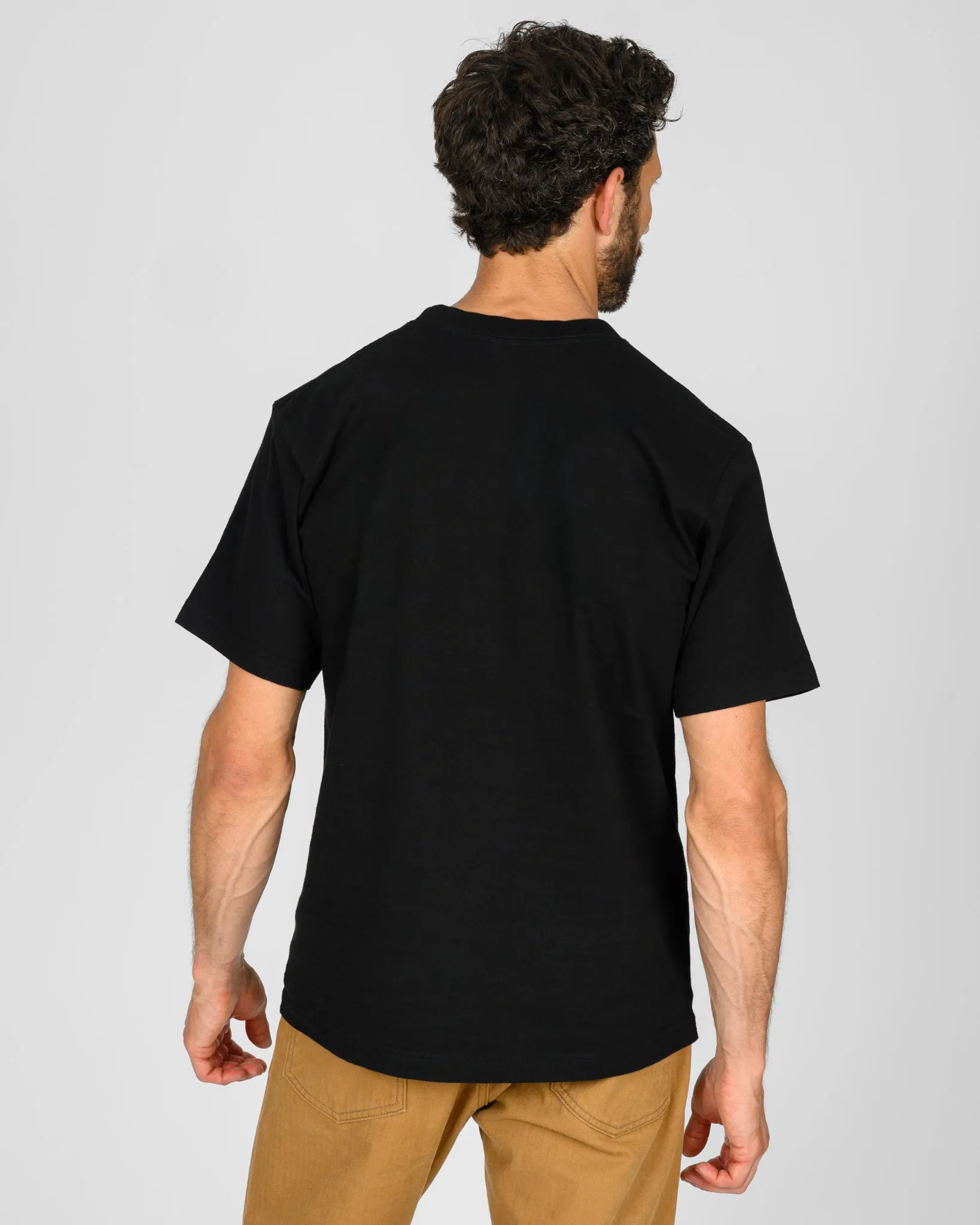7.5oz Loopwheel Crew Neck T-Shirt - Black sold by Iron Heart product image thumbnail 3