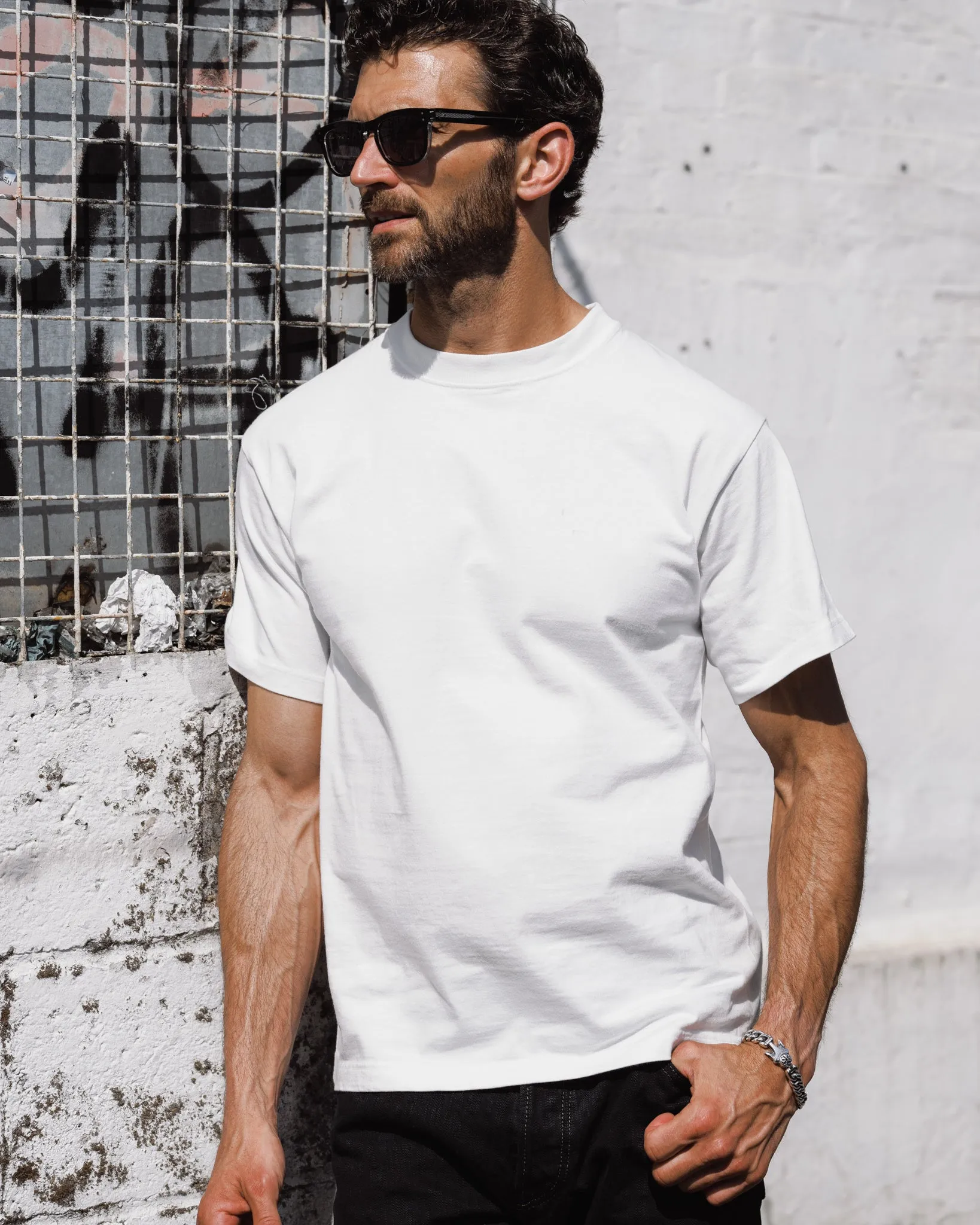 7.5oz Loopwheel Crew Neck T-Shirt - White sold by Iron Heart product image thumbnail 4