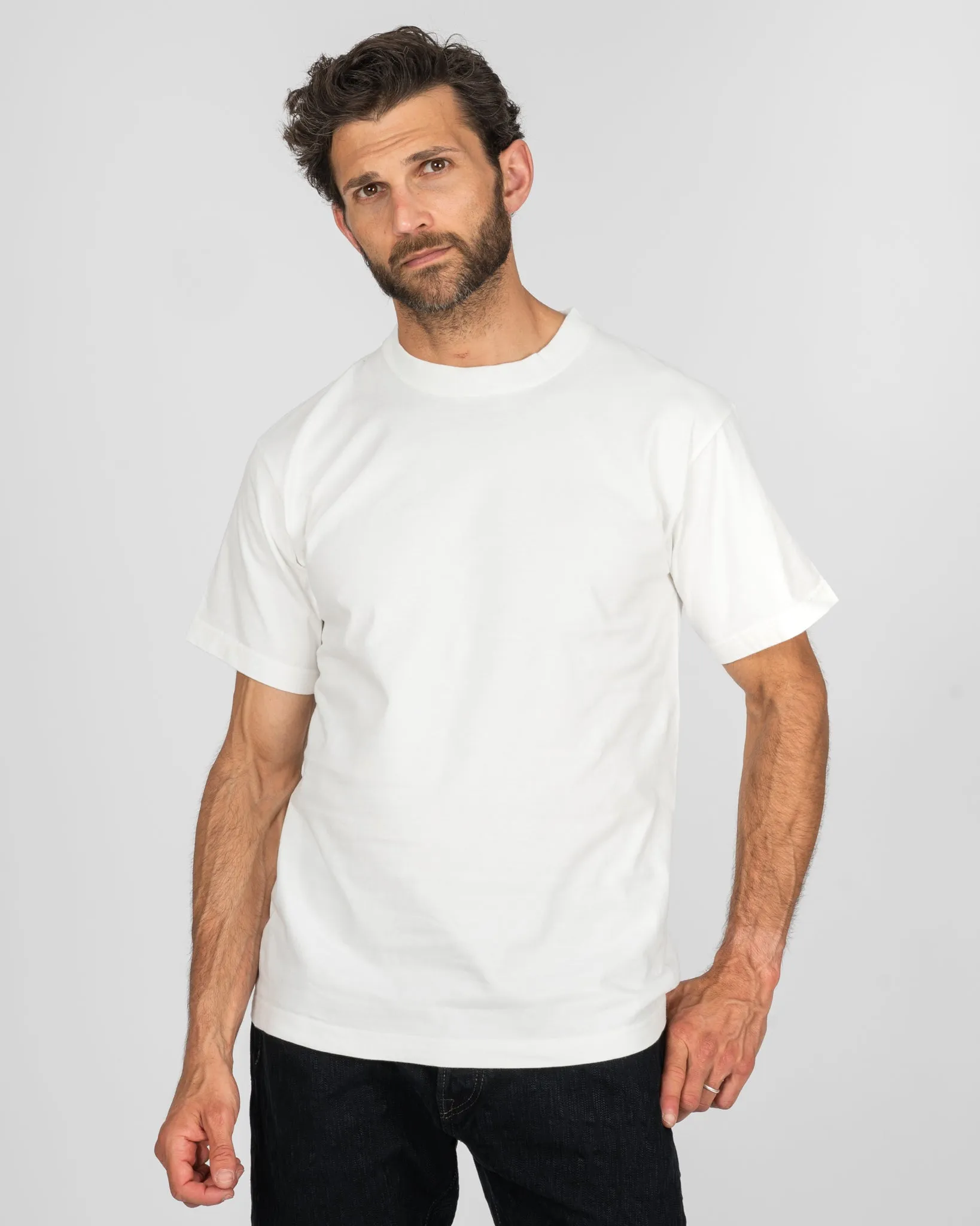 7.5oz Loopwheel Crew Neck T-Shirt - White sold by Iron Heart product image thumbnail 2