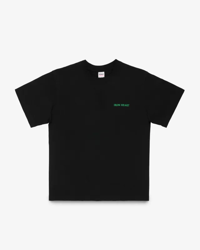7.5oz Printed Loopwheel Crew Neck T-Shirt - Black made by Iron Heart