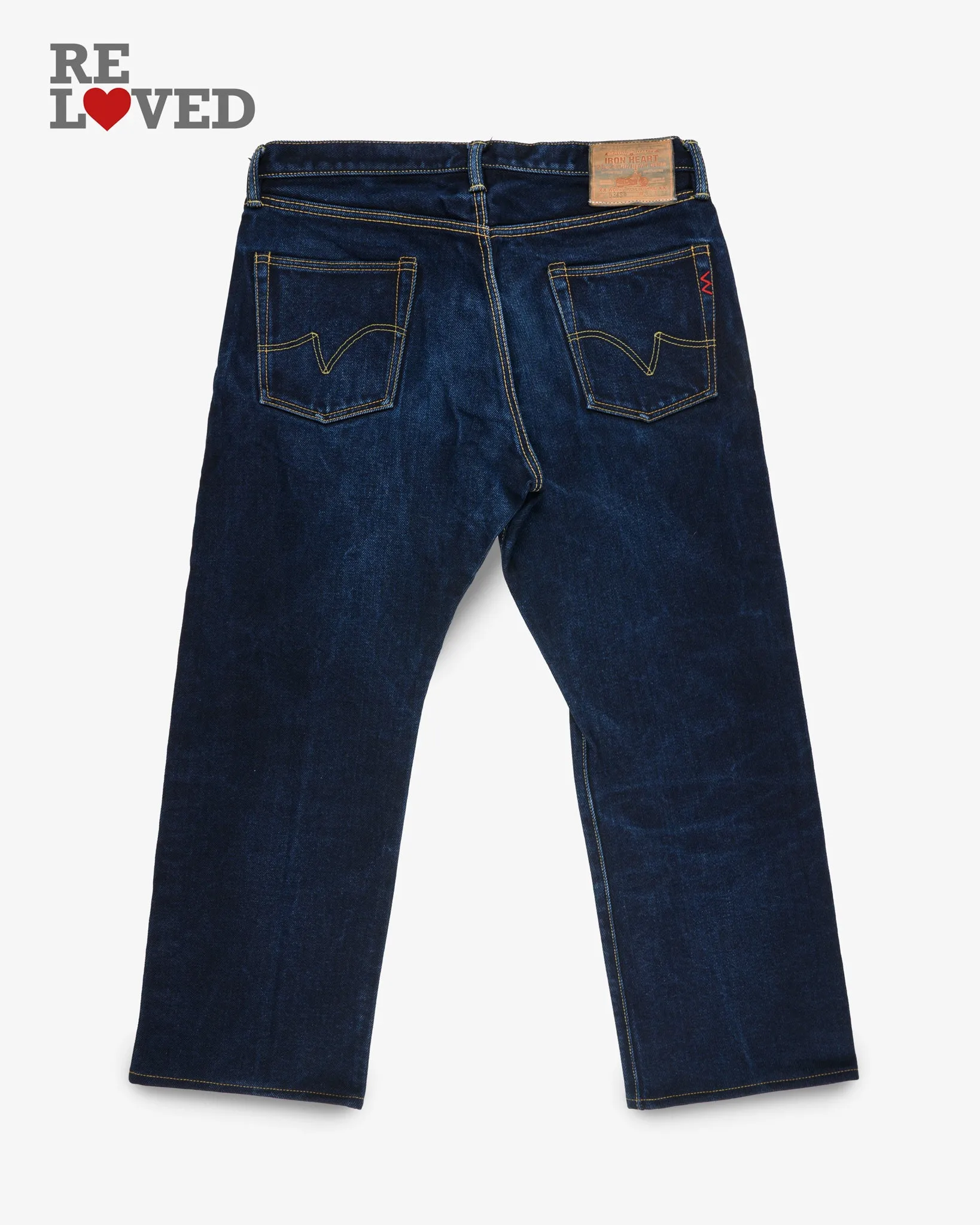 21oz Selvedge Denim Straight Cut Jeans - Indigo/Black (IH-634S-21ib) Tag 38, Hemmed to 29.0" sold by Iron Heart product image thumbnail 2