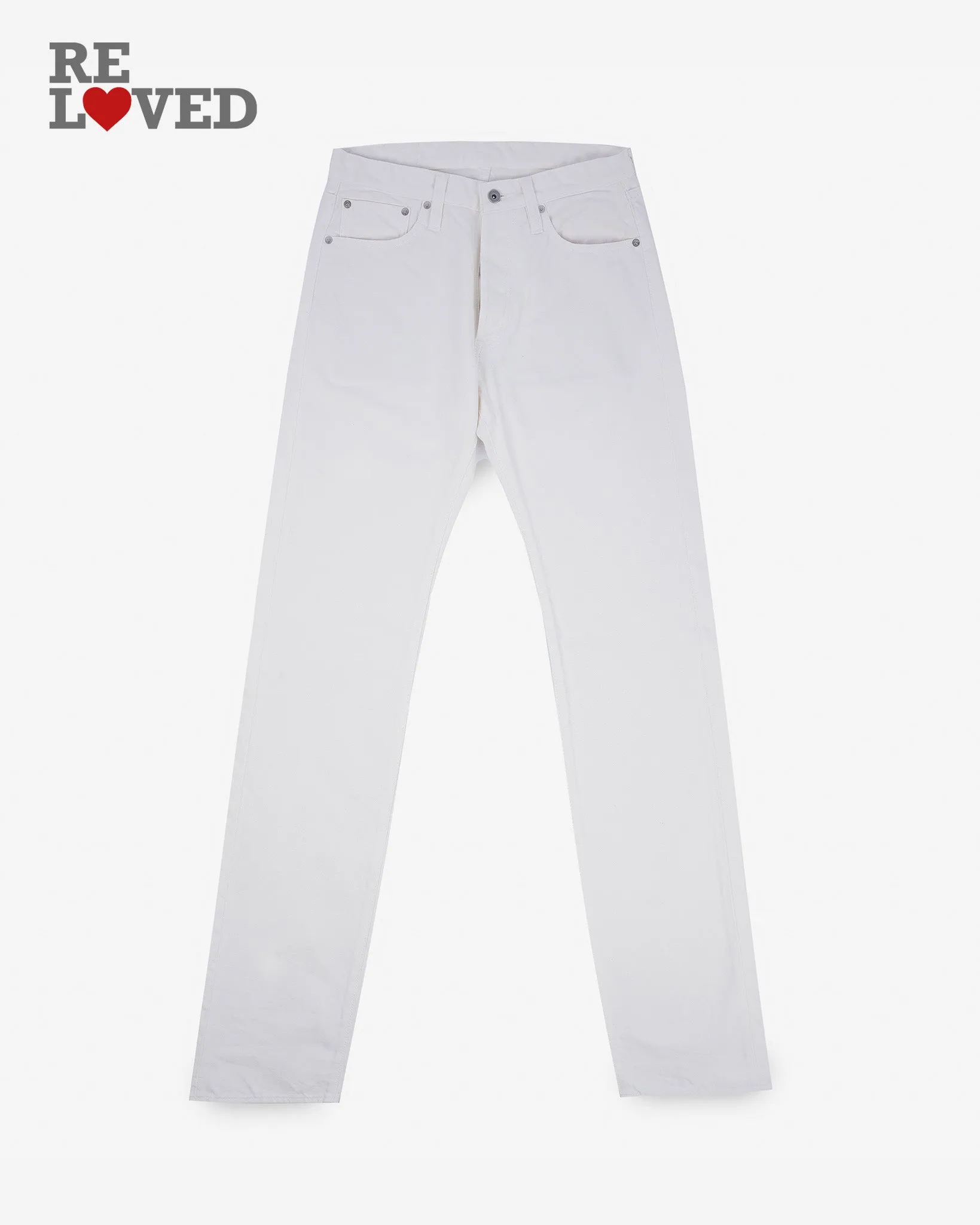 13.5oz Denim Straight Cut Jeans - White (IH-634-WT) Tag 38, Hemmed to 30.5" sold by Iron Heart
