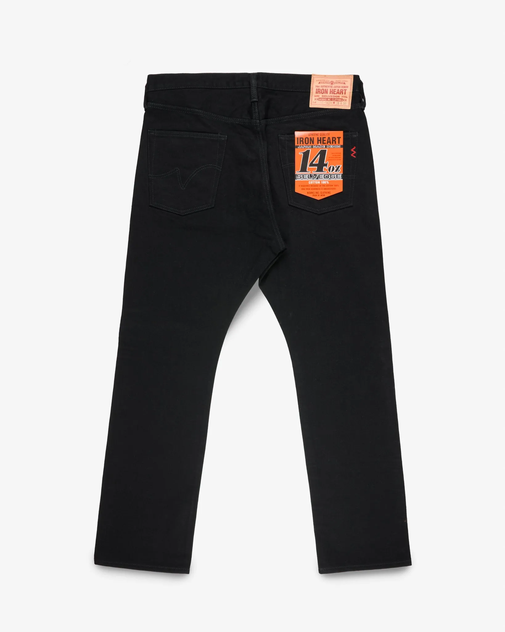 14oz Selvedge Denim Slim Cut Jeans - Black/Black (IH-555s-142bb) Size 38, Hemmed to 32.0" sold by Iron Heart product image thumbnail 2