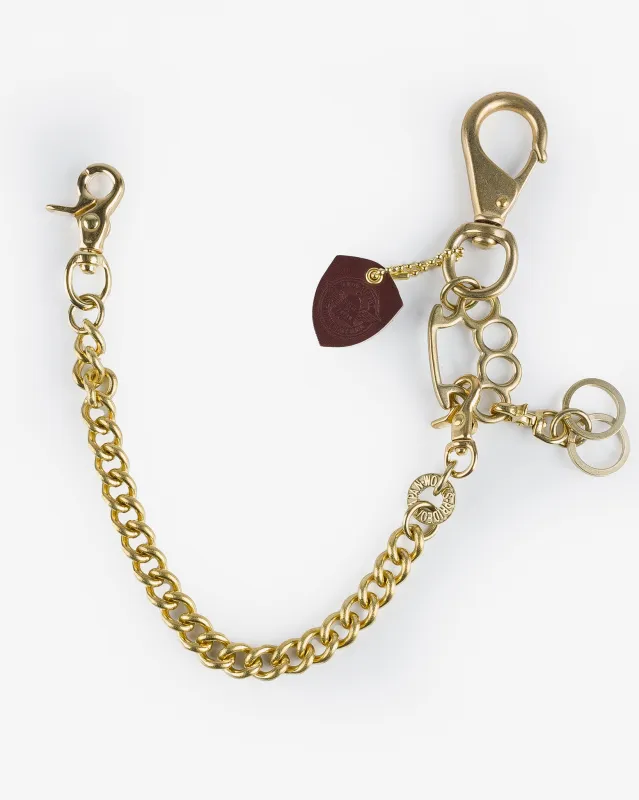Wallet Chain with Rings and Clip - Brass made by Iron Heart