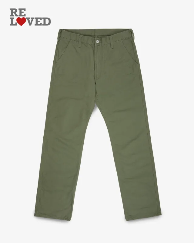8oz Ripstop Wide Work Pants - Army Green (IH-746-GRN) Size 34, Hemmed 32.5" made by Iron Heart