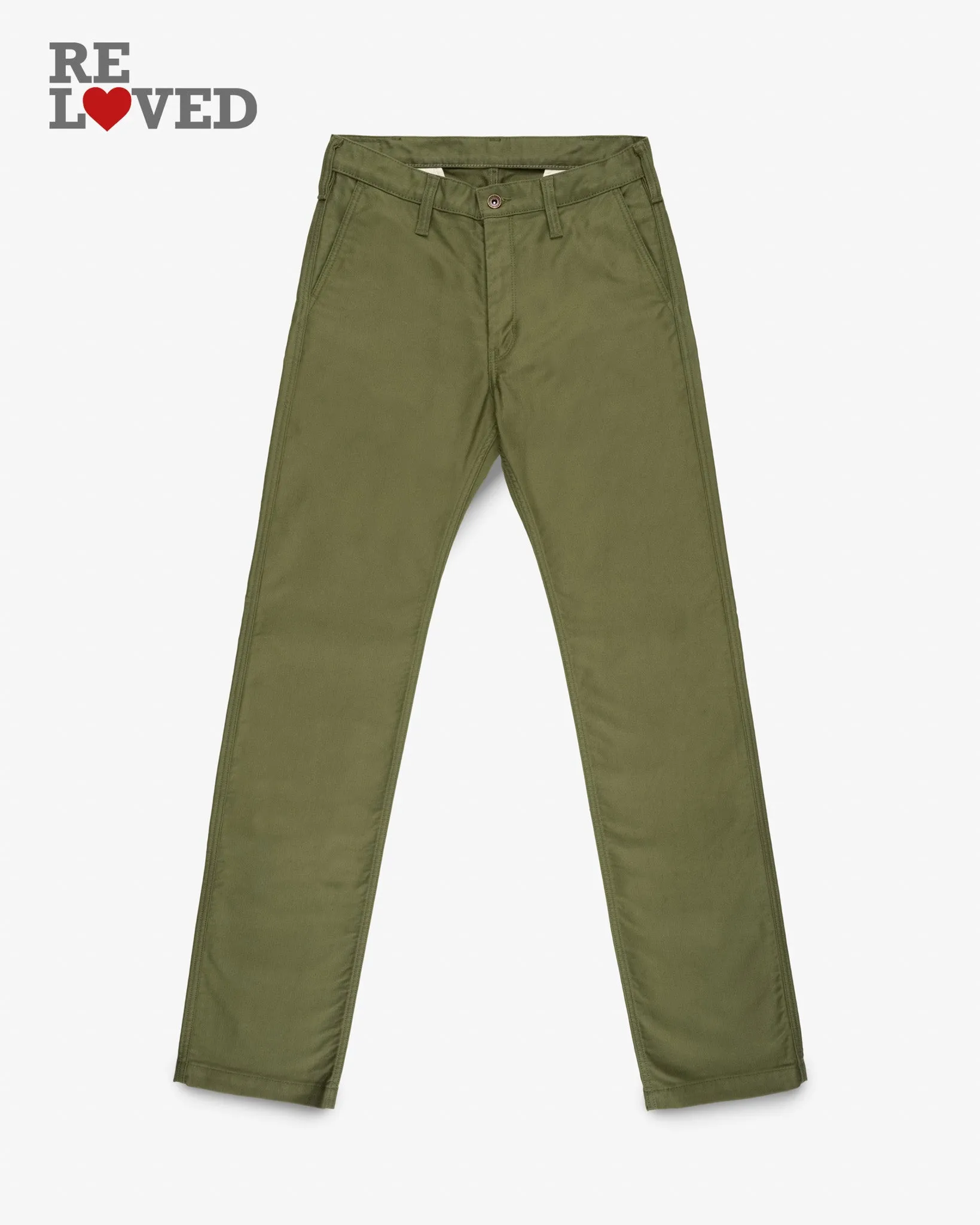 11oz Cotton Whipcord Work Pants - Olive (IH-720-OLV) Tag 29, Hemmed to 29.0" sold by Iron Heart