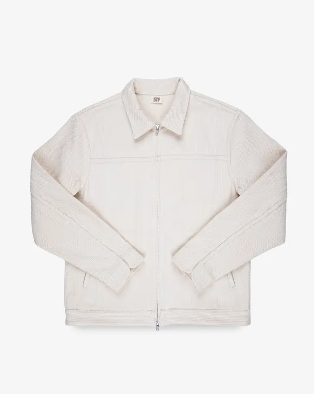 STF 9oz Sashiko Lightweight Jacket - Ecru made by Iron Heart