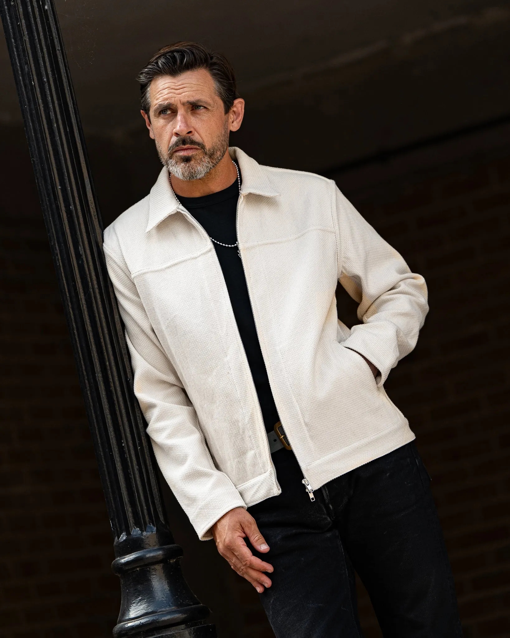 STF 9oz Sashiko Lightweight Jacket - Ecru sold by Iron Heart product image thumbnail 2