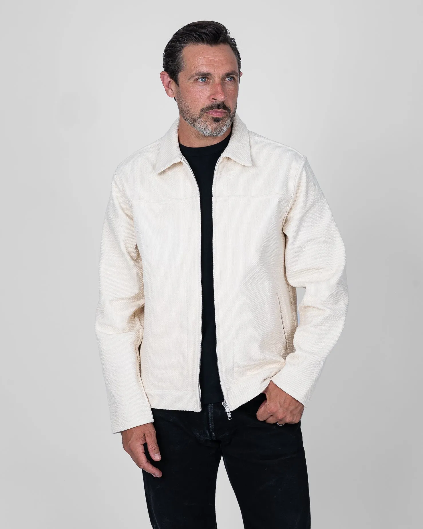 STF 9oz Sashiko Lightweight Jacket - Ecru sold by Iron Heart product image thumbnail 3