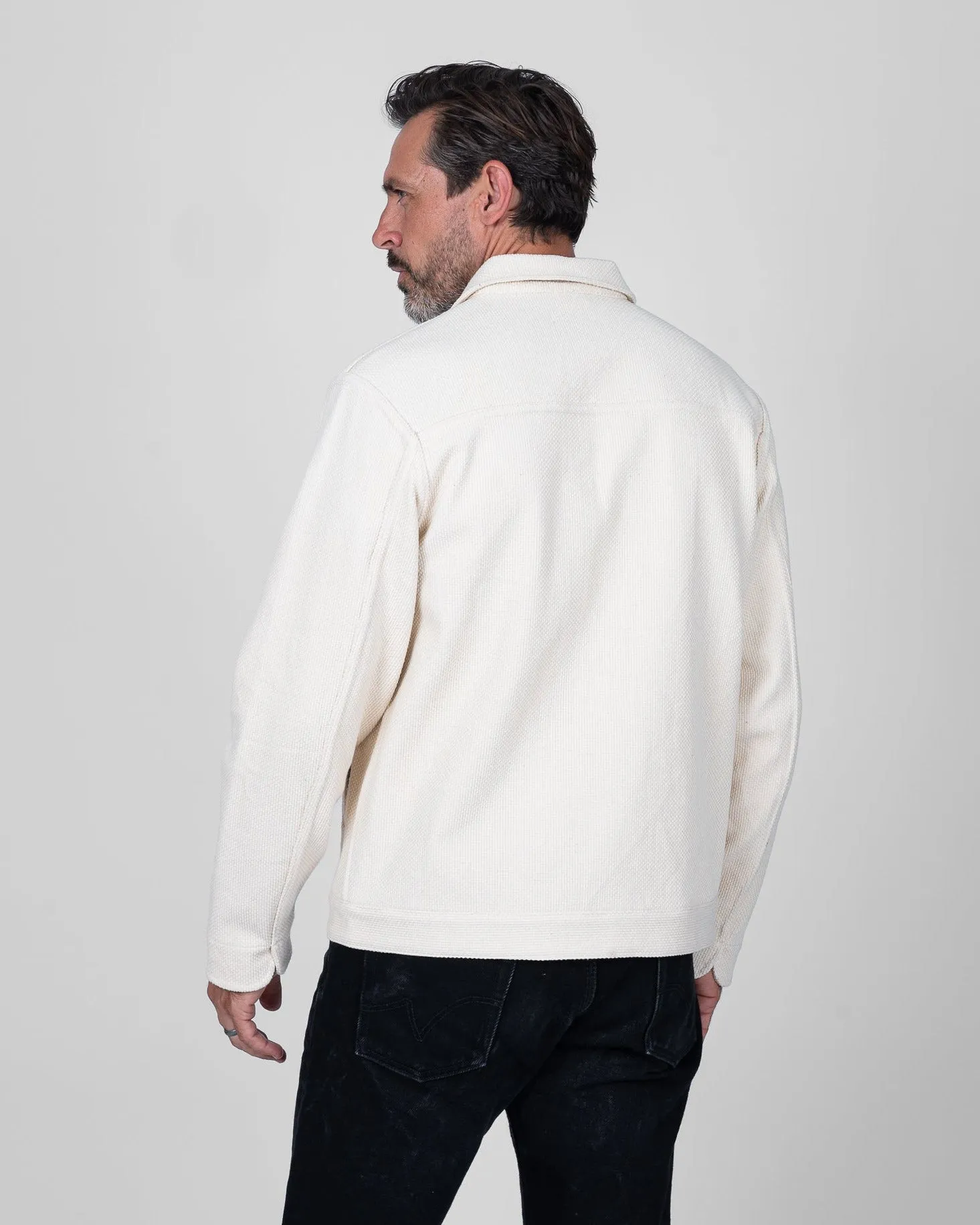 STF 9oz Sashiko Lightweight Jacket - Ecru sold by Iron Heart product image thumbnail 4