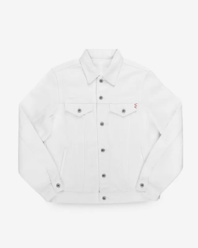 21oz Selvedge Denim Modified Type III Jacket - White sold by Iron Heart