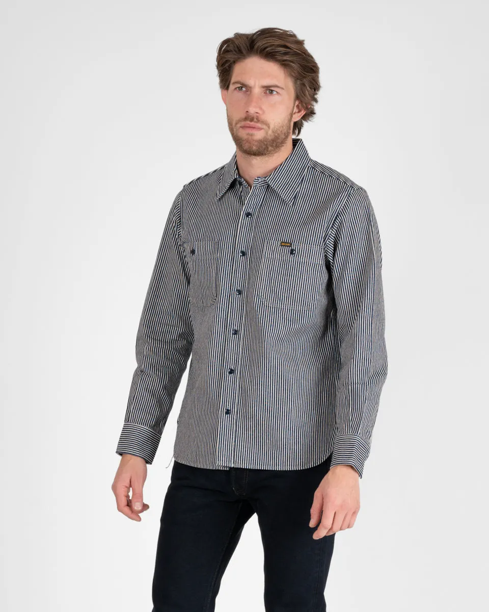 12oz Hickory Stripe Work Shirt - Indigo sold by Iron Heart product image thumbnail 2
