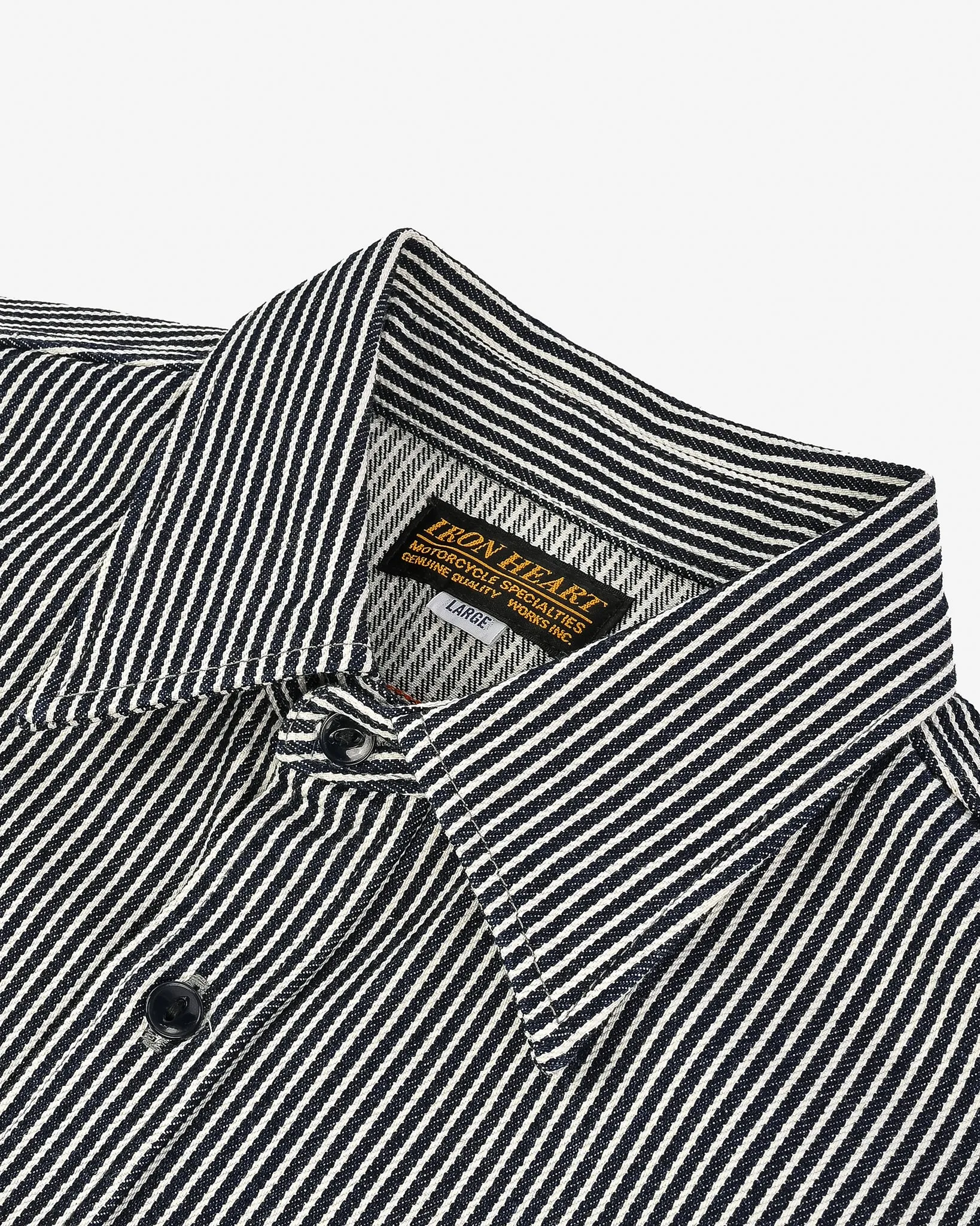 12oz Hickory Stripe Work Shirt - Indigo sold by Iron Heart product image thumbnail 5