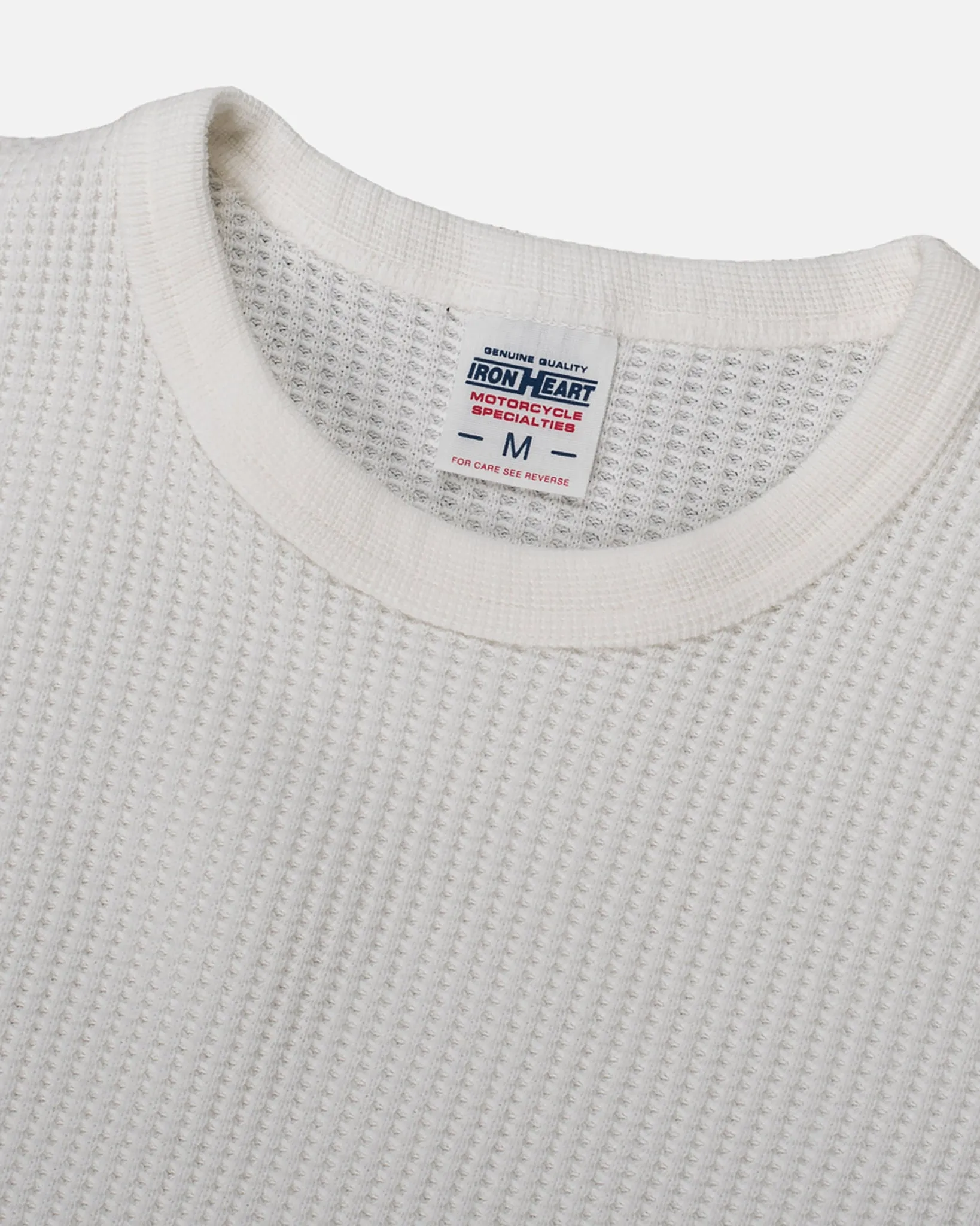 Waffle Knit Long Sleeved Crew Neck Thermal Top - White sold by Iron Heart product image thumbnail 4